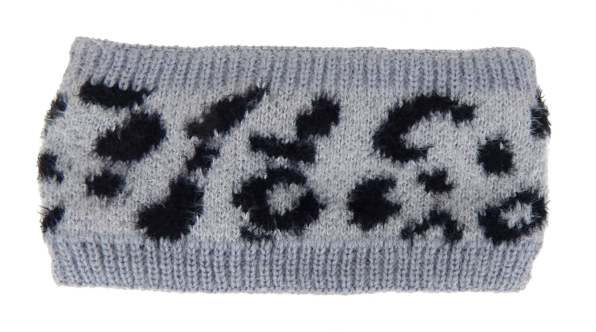 Stirnband Jonte im mit Herbst Leopard Design Grau gefüttert Ella Fleece Winter
