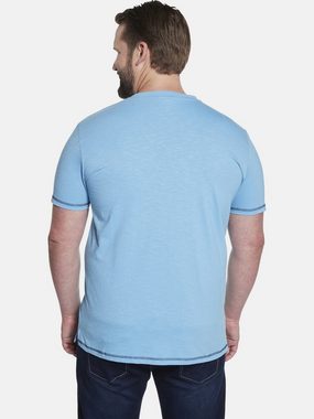 Charles Colby T-Shirt EARL KENDRAYK mit Zierknöpfen am Ausschnitt