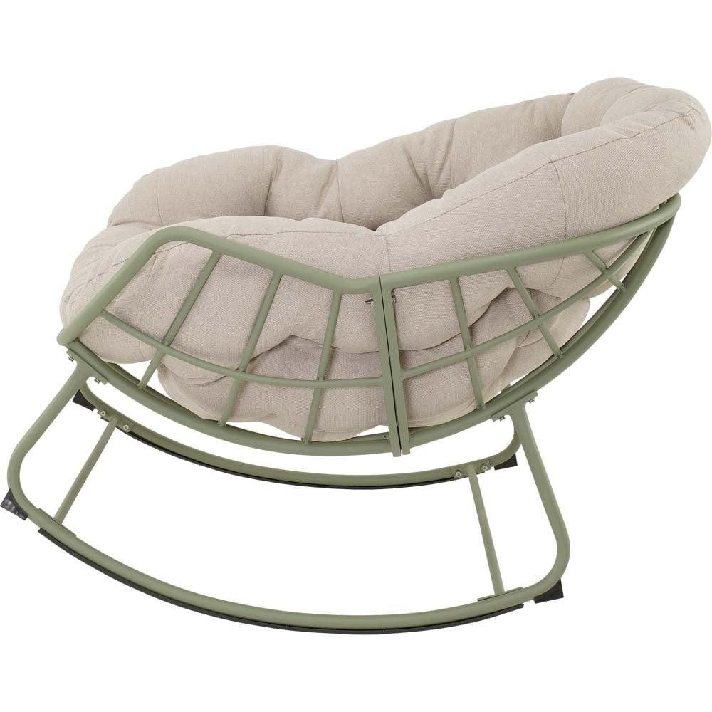 Natur24 Gartenstuhl Cozy Outdoor-Schaukelstuhl 117 x 82 x 97 cm Aluminium Olefin Grün