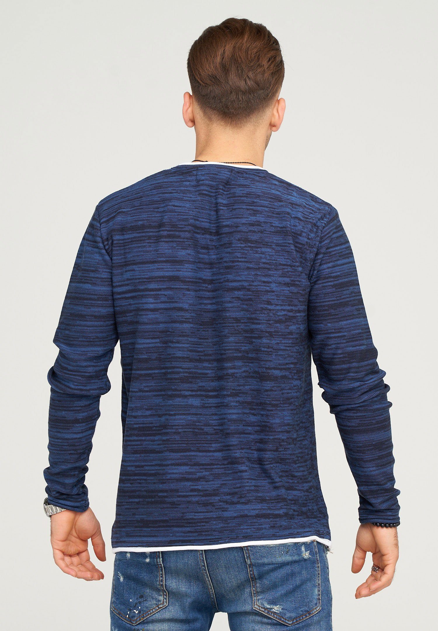 behype Strickpullover TAAVI in melierter Optik