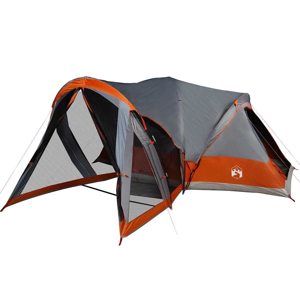 vidaXL Tipi-Zelt Tipi-Familienzelt 8 Personen Grau und Orange Wasserdicht, Personen: 8 (1 tlg)