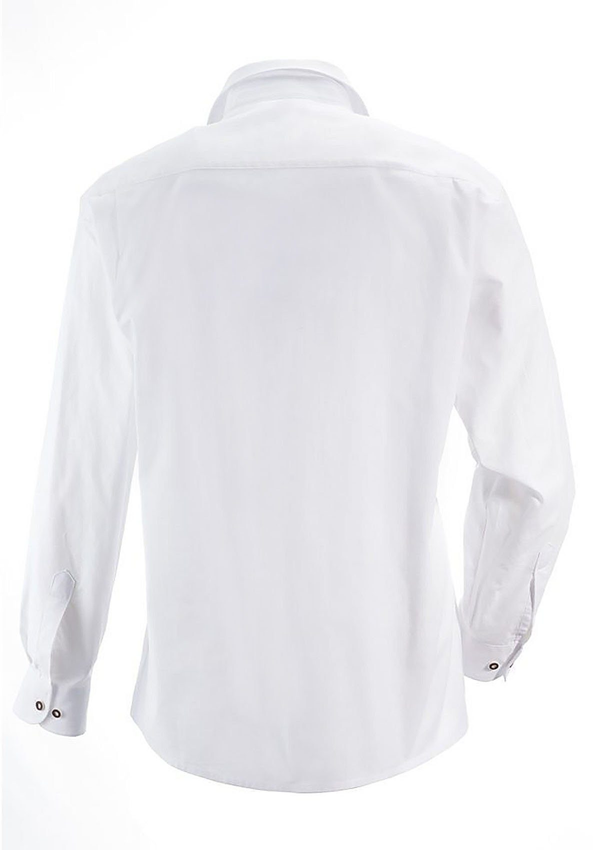 Trachtenhemd Herren mit Langarm Biesen Moschen-Bayern Trachtenhemd Wiesn-Hemd Herrenhemd Weiß