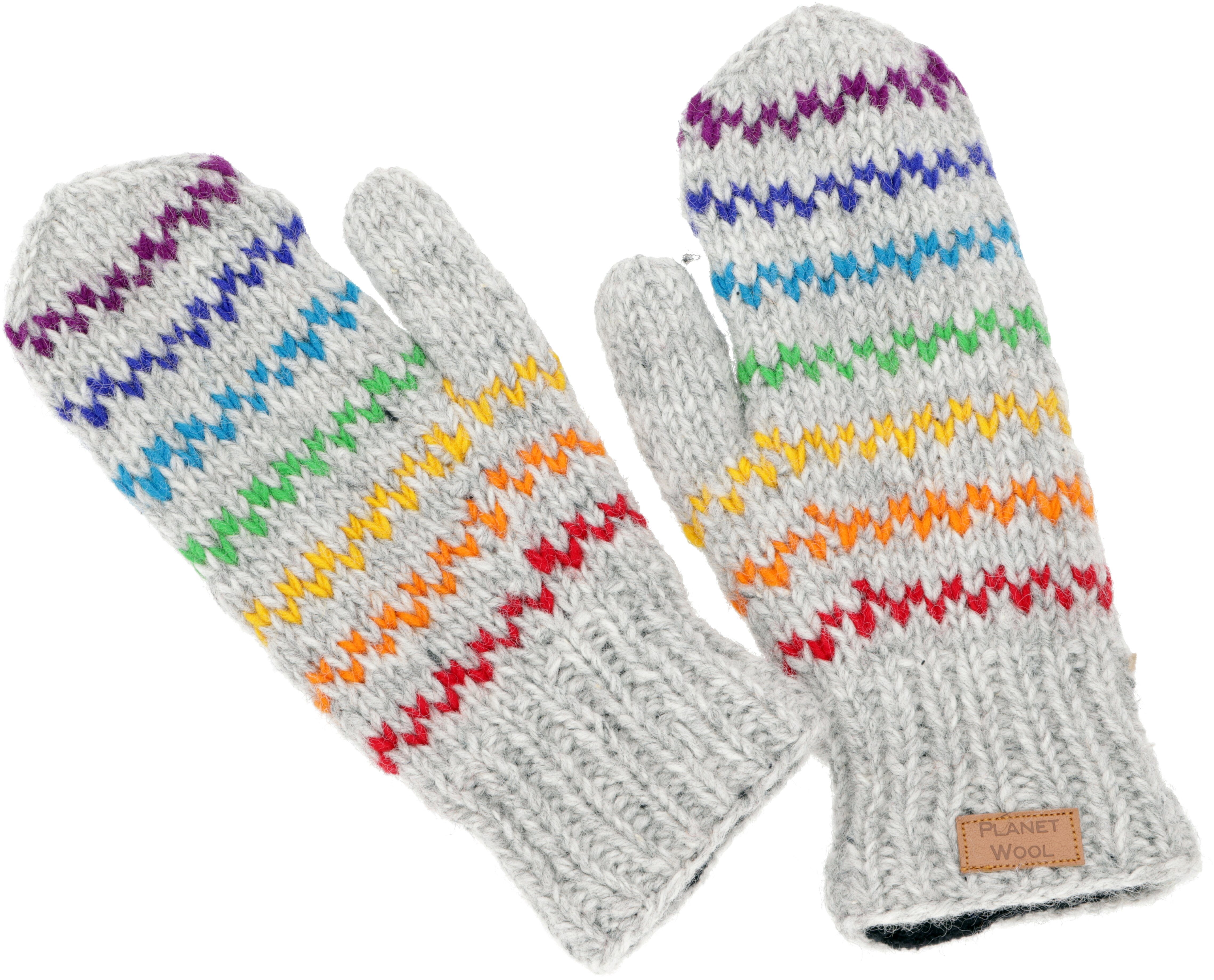 Guru-Shop Strickhandschuhe Handgestrickte Fausthandschuhe, Wollhandschuhe,..