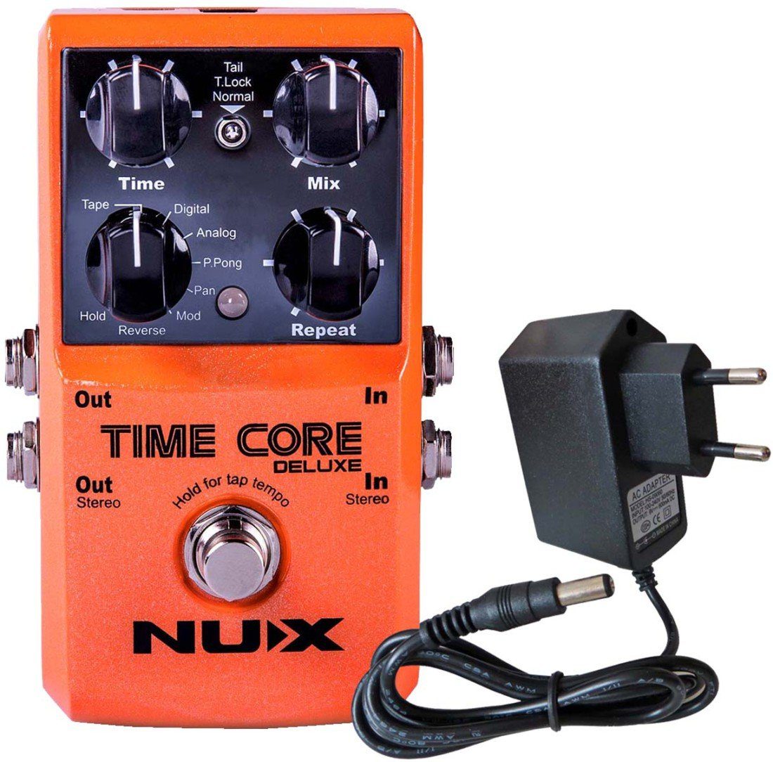Nux E-Gitarre NUX Time Core Deluxe Multi Delay mit 9V Netzteil