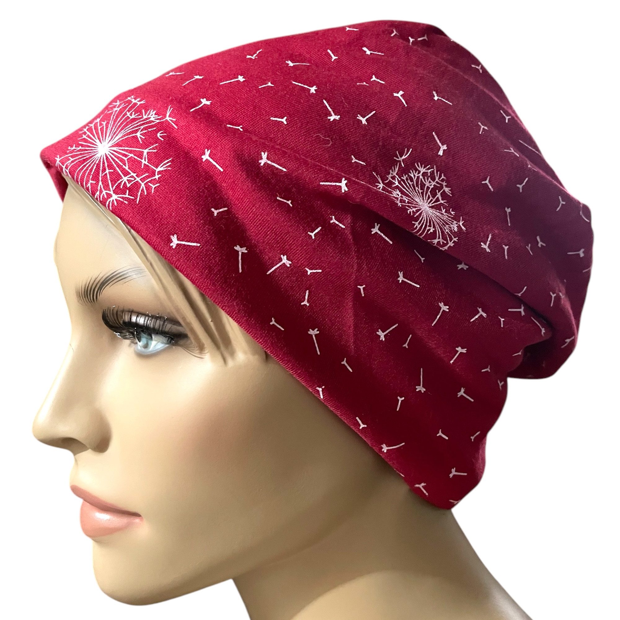 Taschen4life Beanie Slouch Longbeanie Mütze leichte Damen Beanie, Motiv Pusteblume, Sommermütze