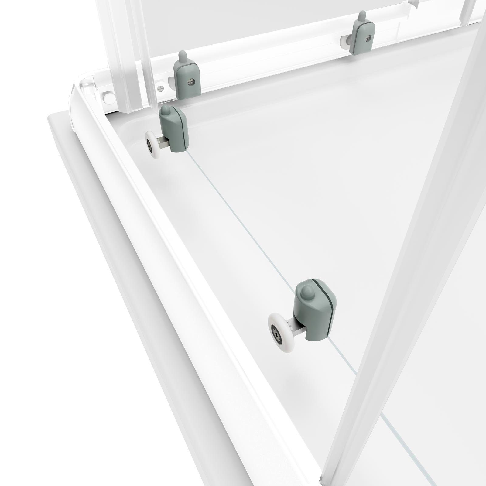 Schulte Eckdusche Sunny verstellbar 75-90 x 75-90 cm, 4 mm ESG-Glas, Höhe 180 cm, BxT: 90x90 cm, Sicherheitsglas, Schiebetüren, Eckeinstieg, Profil Alpin Weiß