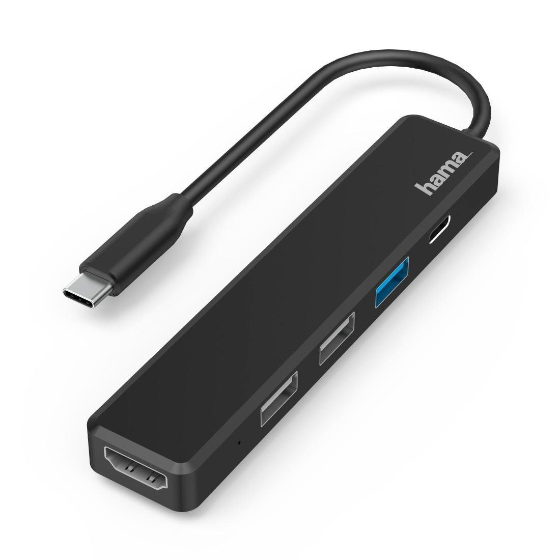 Hama USB C Hub, Multiport, 5 Ports, 3x USB A, USB C, HDMI™ USB-Adapter USB-C zu HDMI, USB Typ A, USB-C, 15 cm