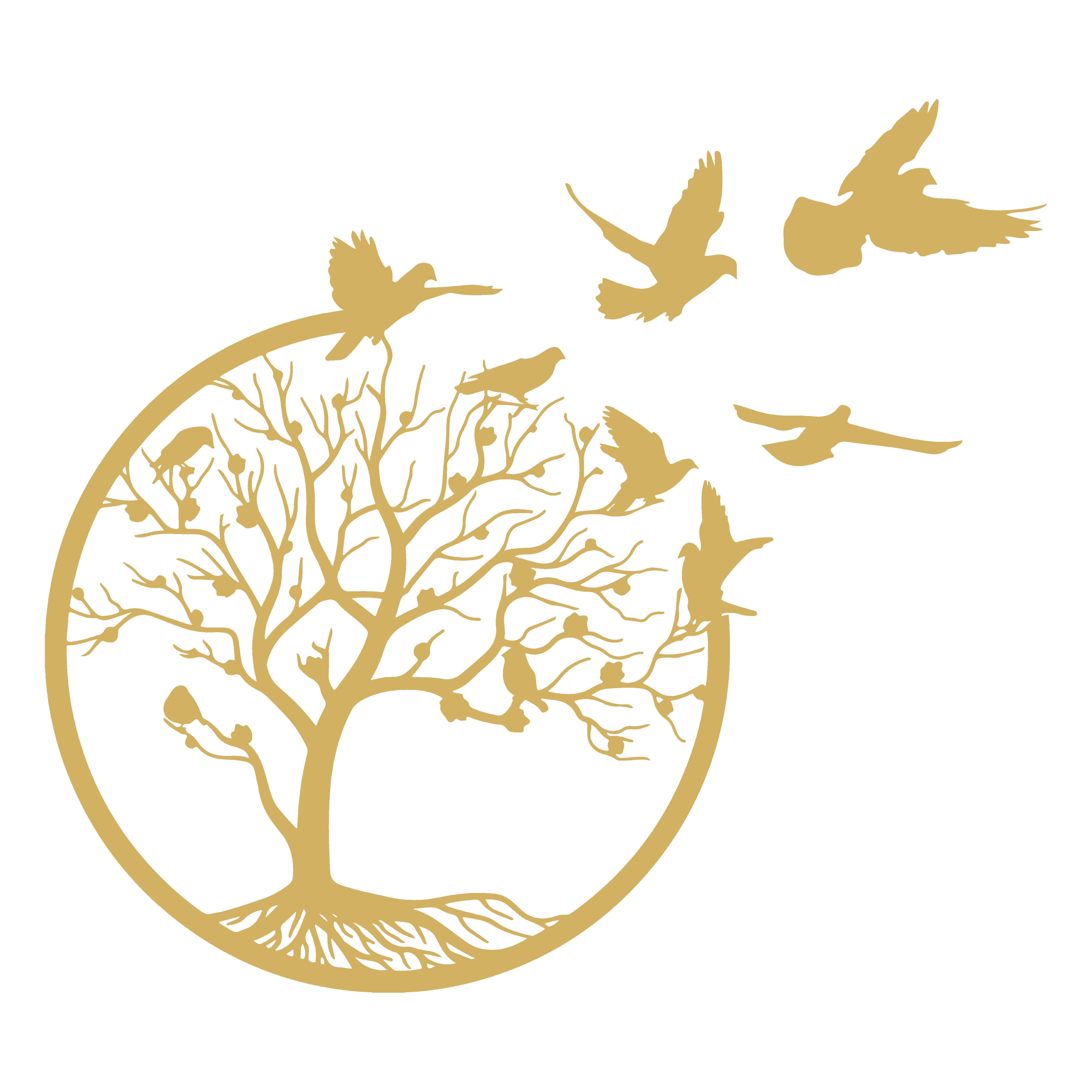 Jumpeak Wanddekoobjekt Lebensbaum Metall Wanddekoration, Minimalistisch, Na günstig online kaufen