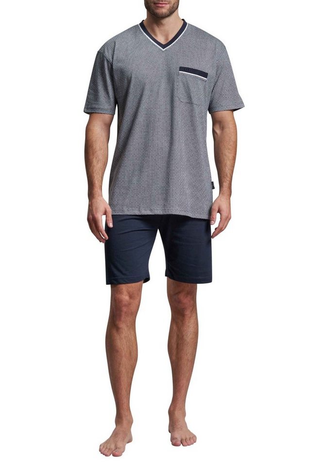 GÖTZBURG Shorty GÖTZBURG Herren Shorty blau bedruckt (1 tlg)