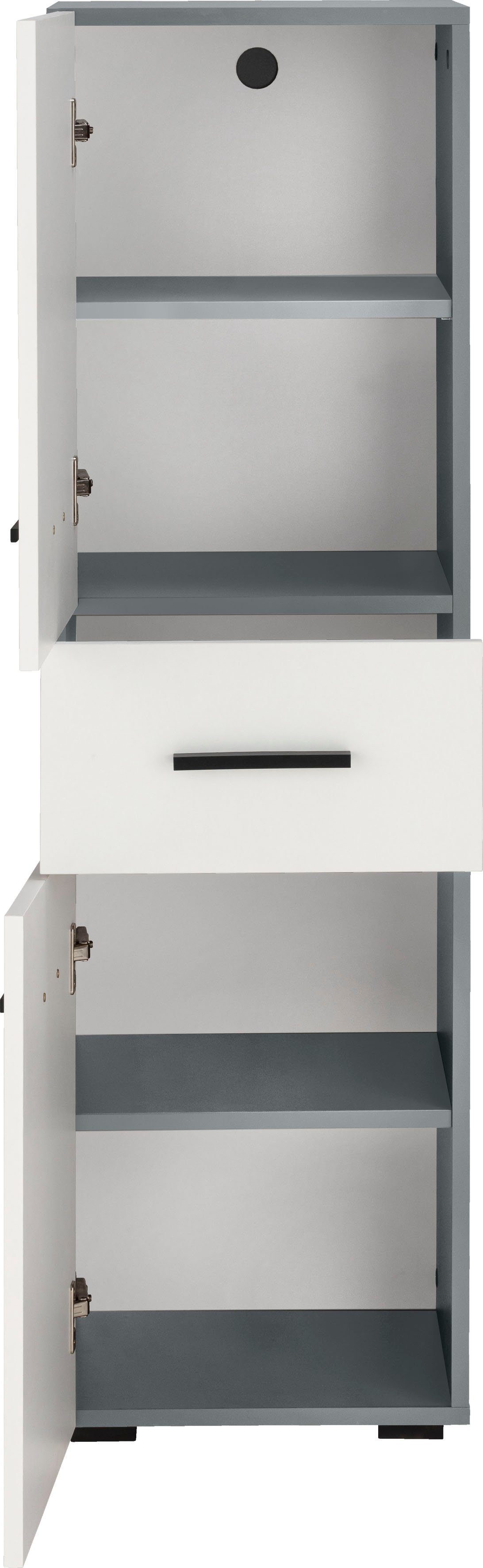 INOSIGN Midischrank Skara verstellbarer Einlegeböden hinter jeder Tür, Breite 38 cm, Höhe 130 cm