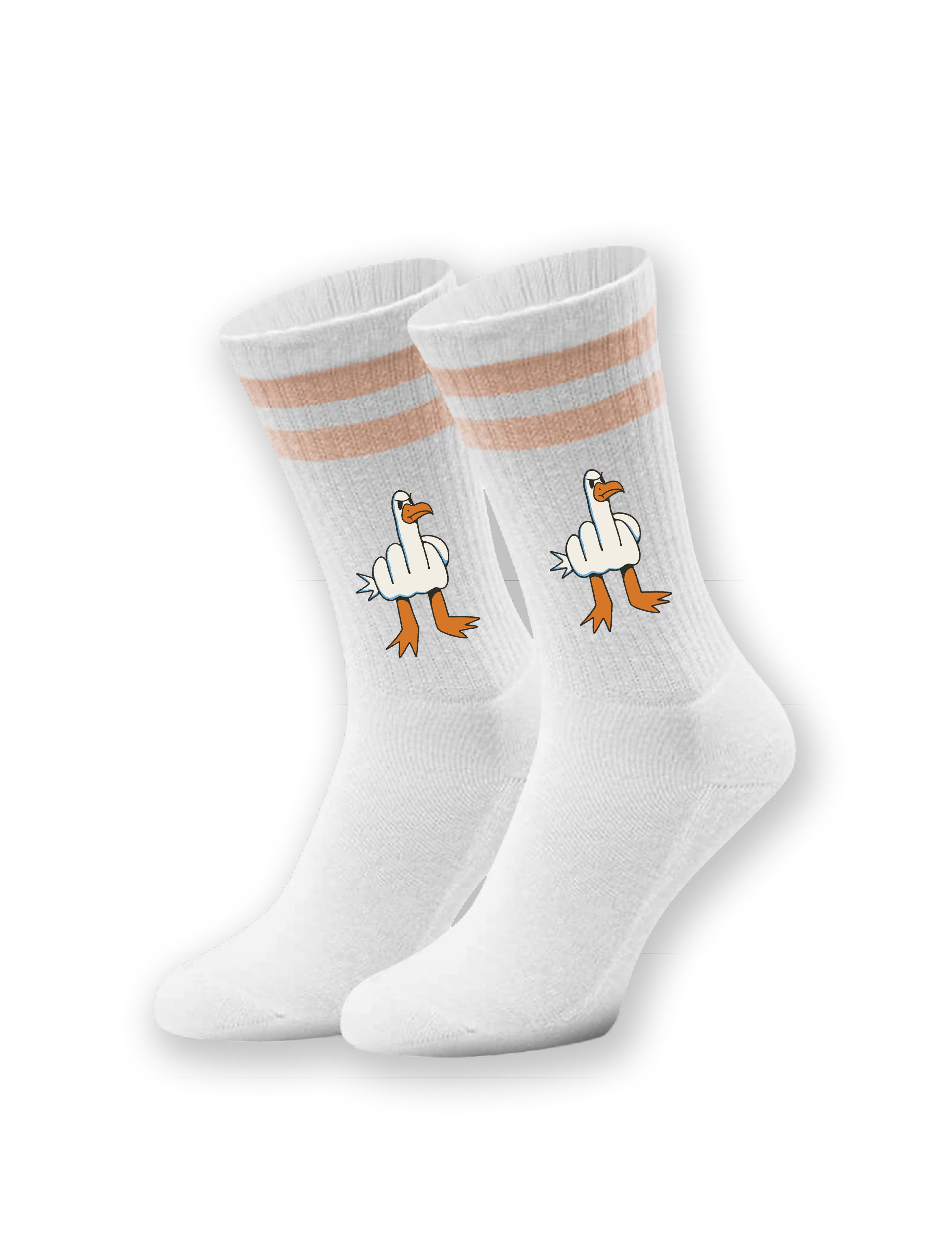 Youth Designz Tennissocken Unisex Носки "Möwe Finger" Fun-Aufdruck lustig Geschenk Statement mit verstärkter Verse und Zehenbereich