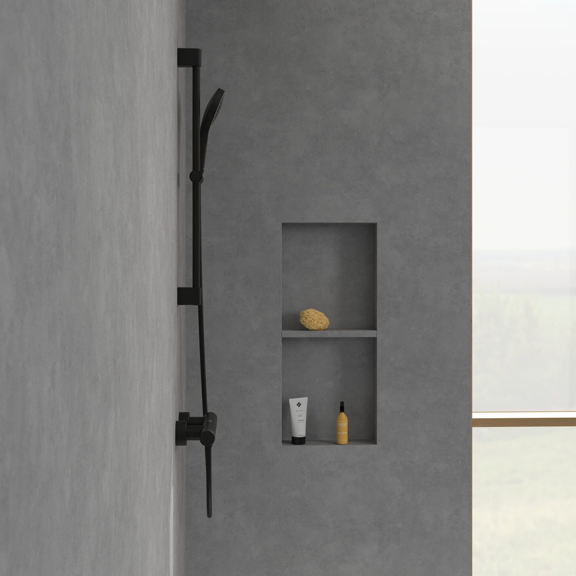 Villeroy & Boch Duschsystem Verve Showers, Höhe 69 cm, 3 Strahlart(en), Duschgarnitur mit drei Strahlarten