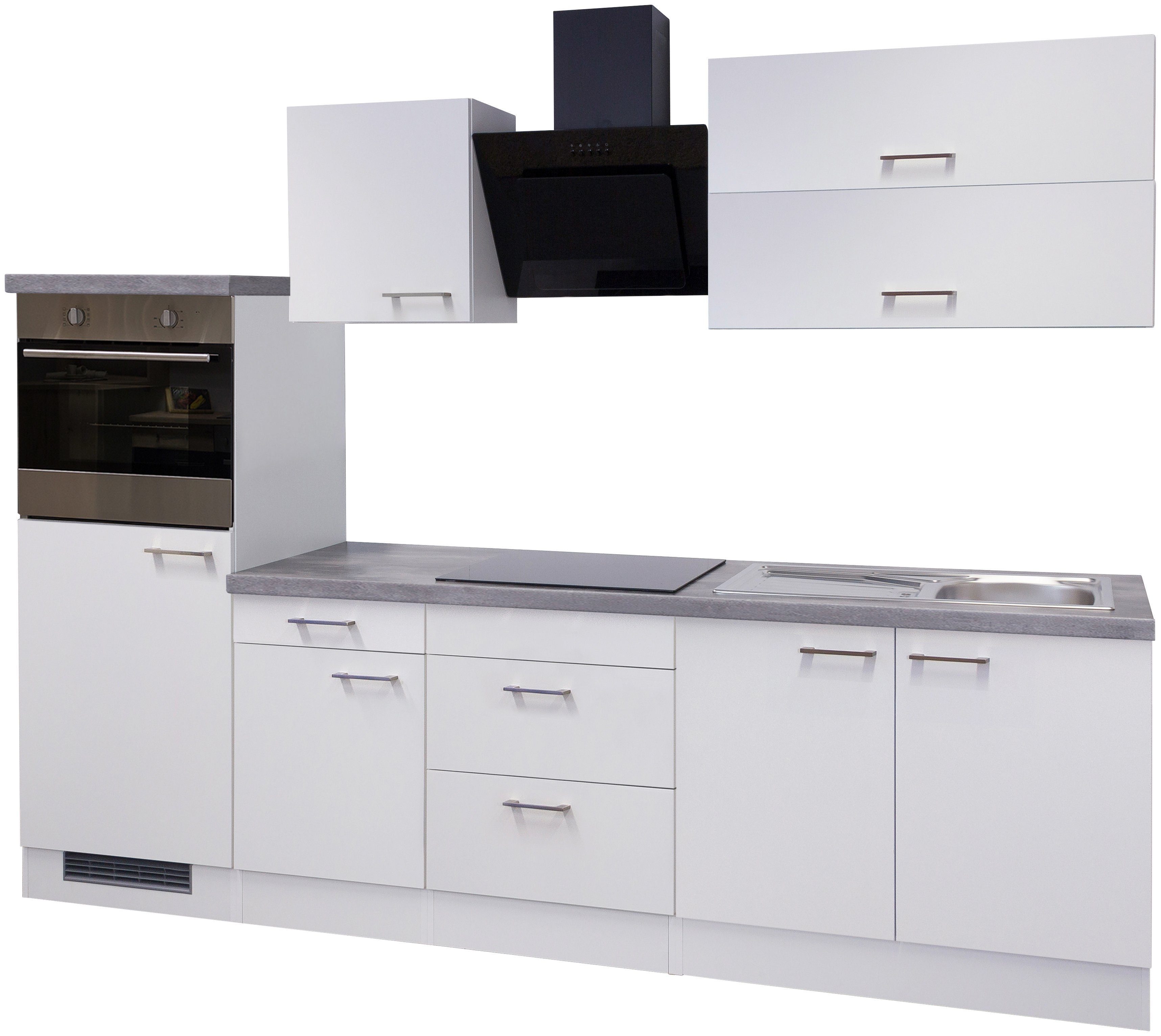 Flex-Well Küchenzeile Kopenhagen, mit E-Geräten, Gesamtbreite 270 cm