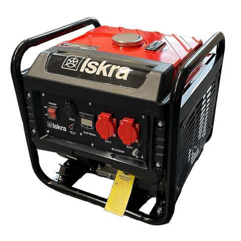 Iskra Stromgenerator BLD3300i 4-Takt Benzin-Motor 3300Watt Inverter 8h Betriebszeit, 4,60 in kW, Maximale Motorleistung: 4.6 kW