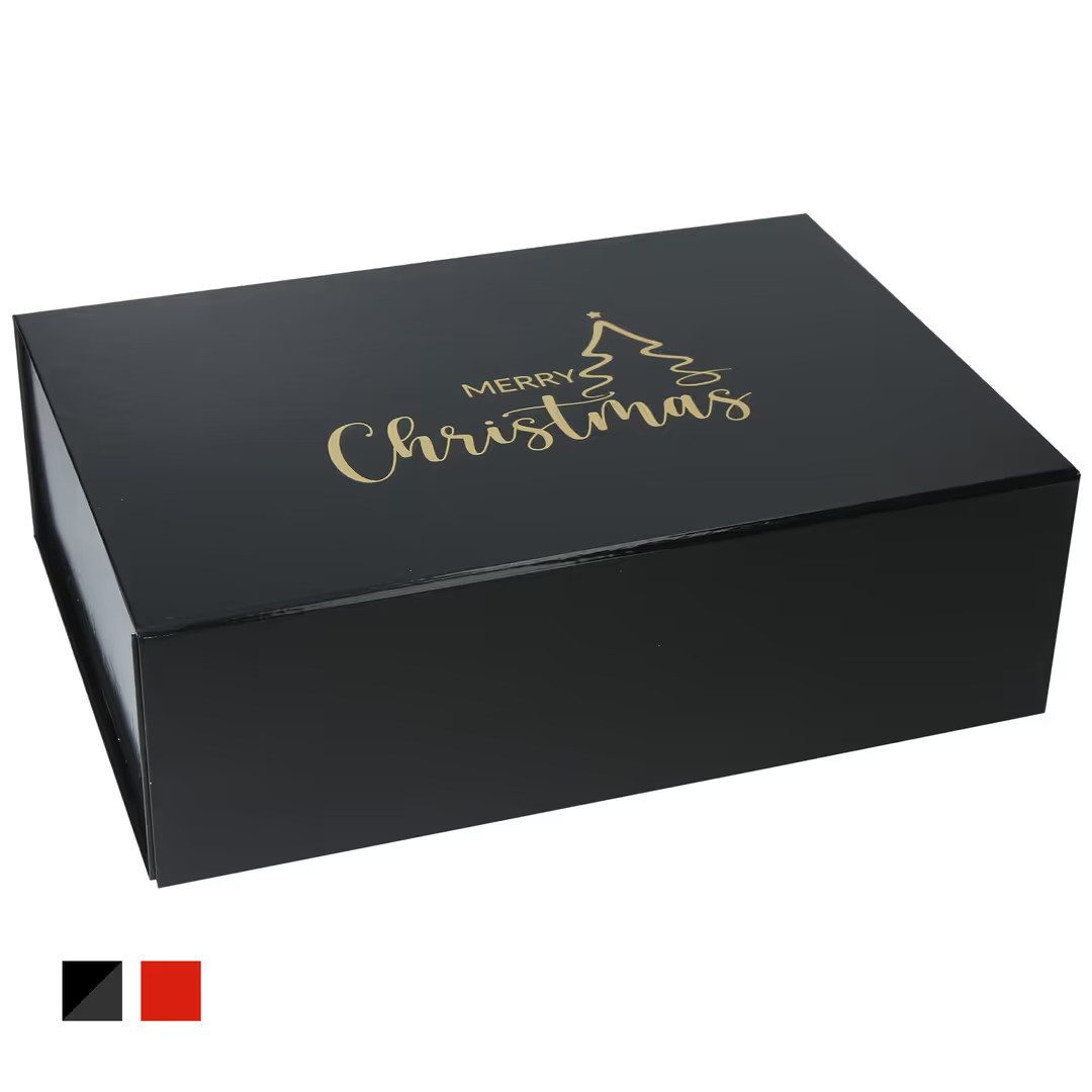 Thumbnail - ideas in Boxes Geschenkbox für Weihnachten, Premium Geschenkkarton mit Deckel, 33x22x10 cm mit Magnetverschluss, Wiederv...