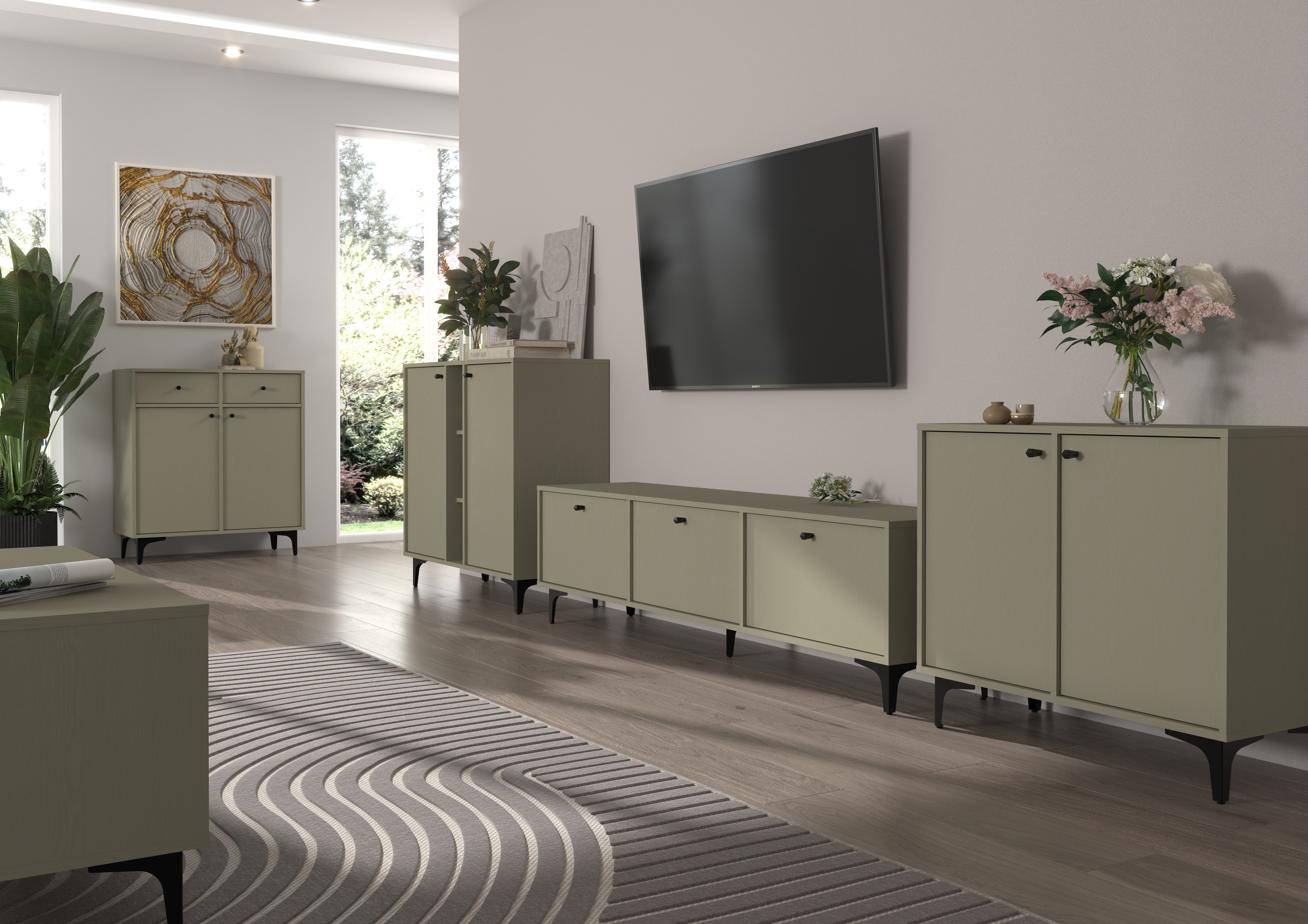 Beautysofa Vitrine TOKYO mit seesternförmigen Beinen günstig online kaufen