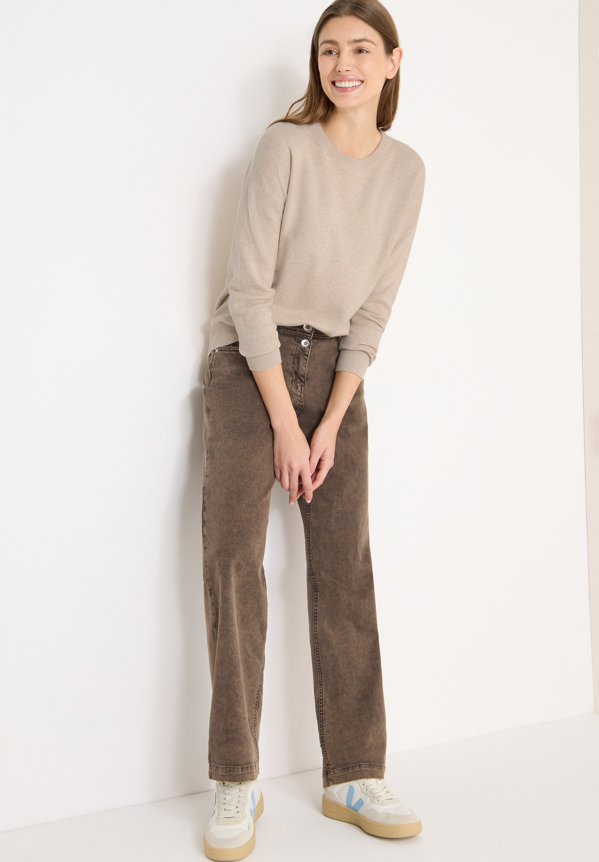 CECIL Strickpullover Sweatshirt mit Rundhals