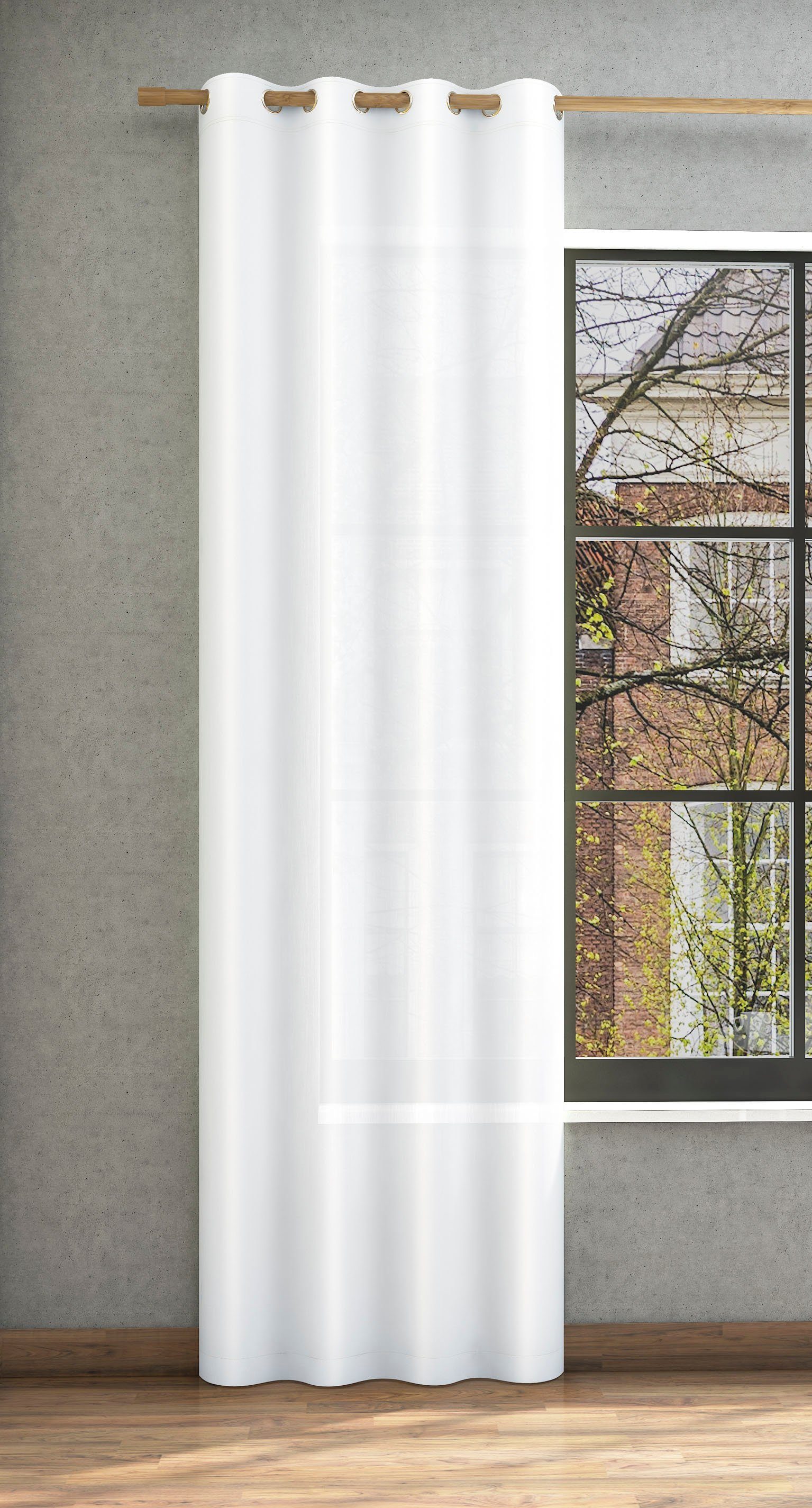 Vorhang Libre-ECO, Neutex for you!, Ösen (1 St), halbtransparent, Jacquard,  Nachhaltig, Breite 142 cm, nach Maß