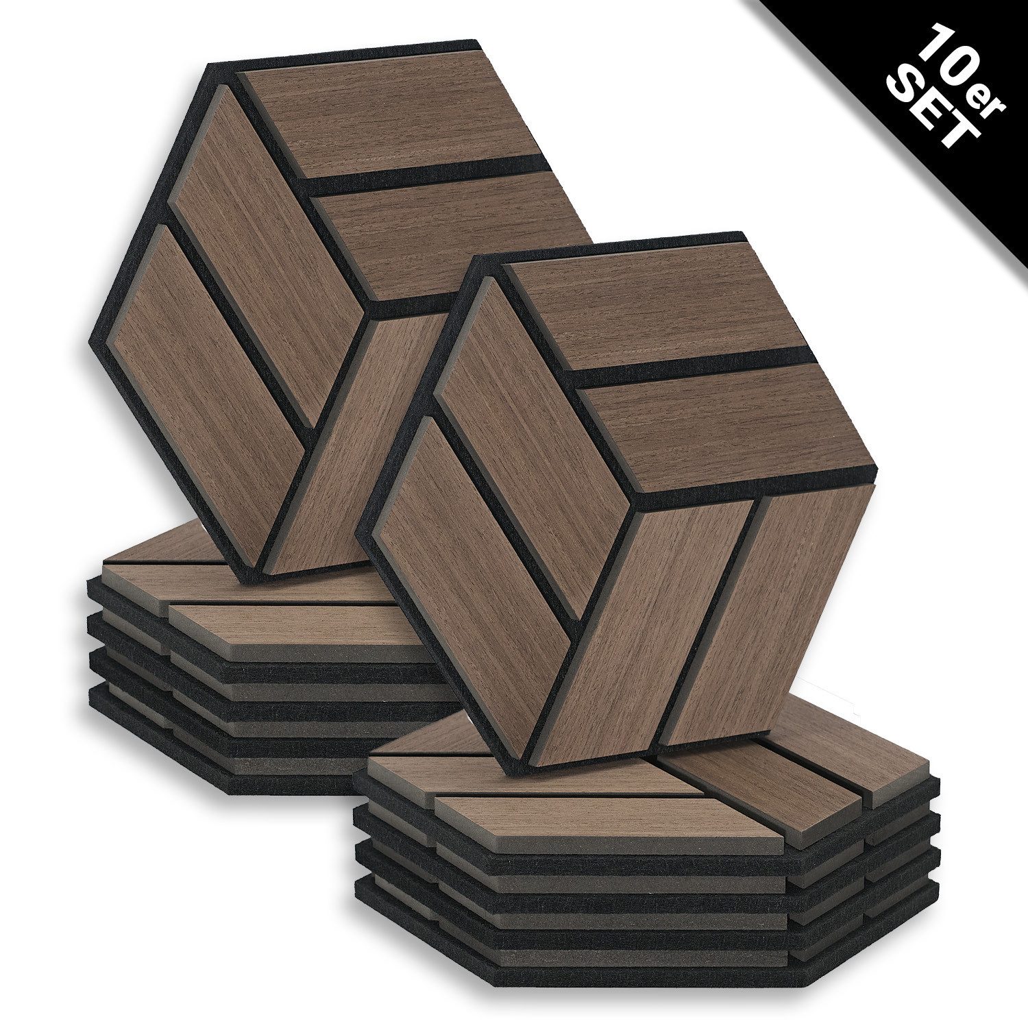 Homestyle4u Wandpaneel je 30x26 Hexagon Akustikpaneele günstig online kaufen