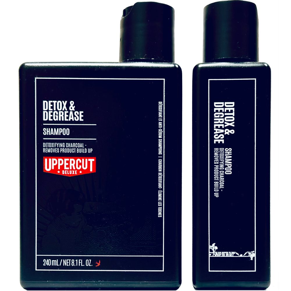 Uppercut Deluxe Haarshampoo Uppercut Deluxe Detox & Degrease Shampoo 240ml, 1-tlg., Tiefenreinigung mit Aktivkohle, Wax Removal Complex
