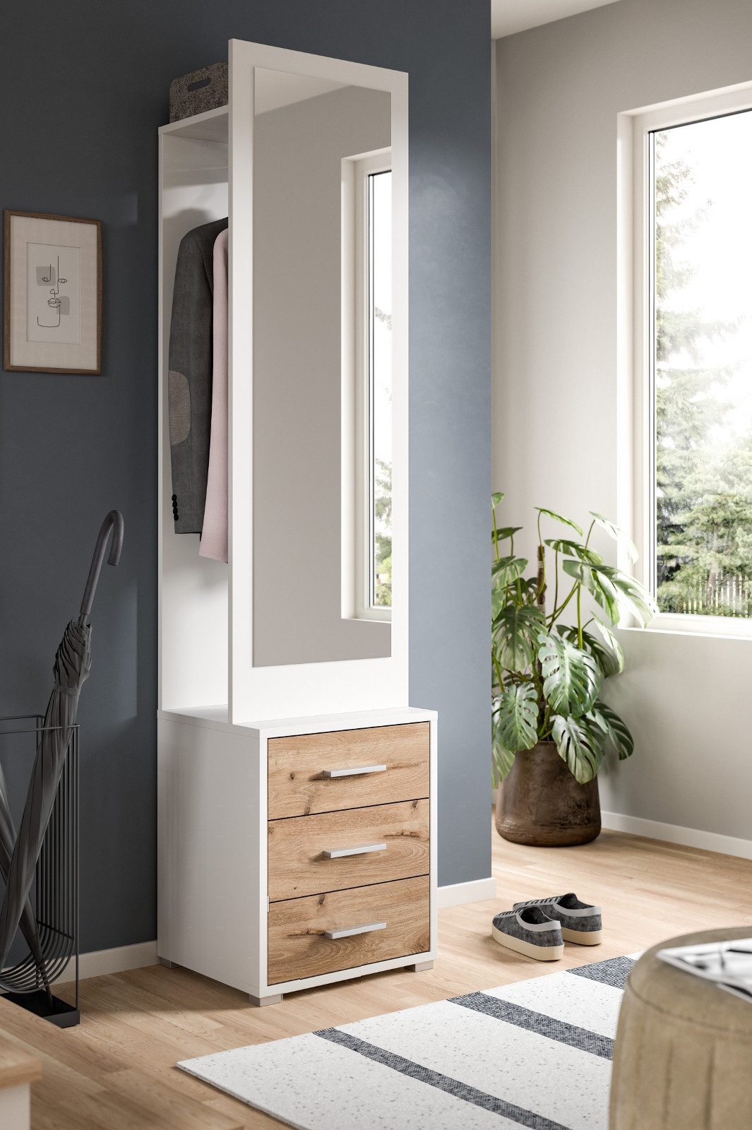Inn.Furn Kompaktgarderobe Pallas (Flurgarderobe in weiß günstig online kaufen