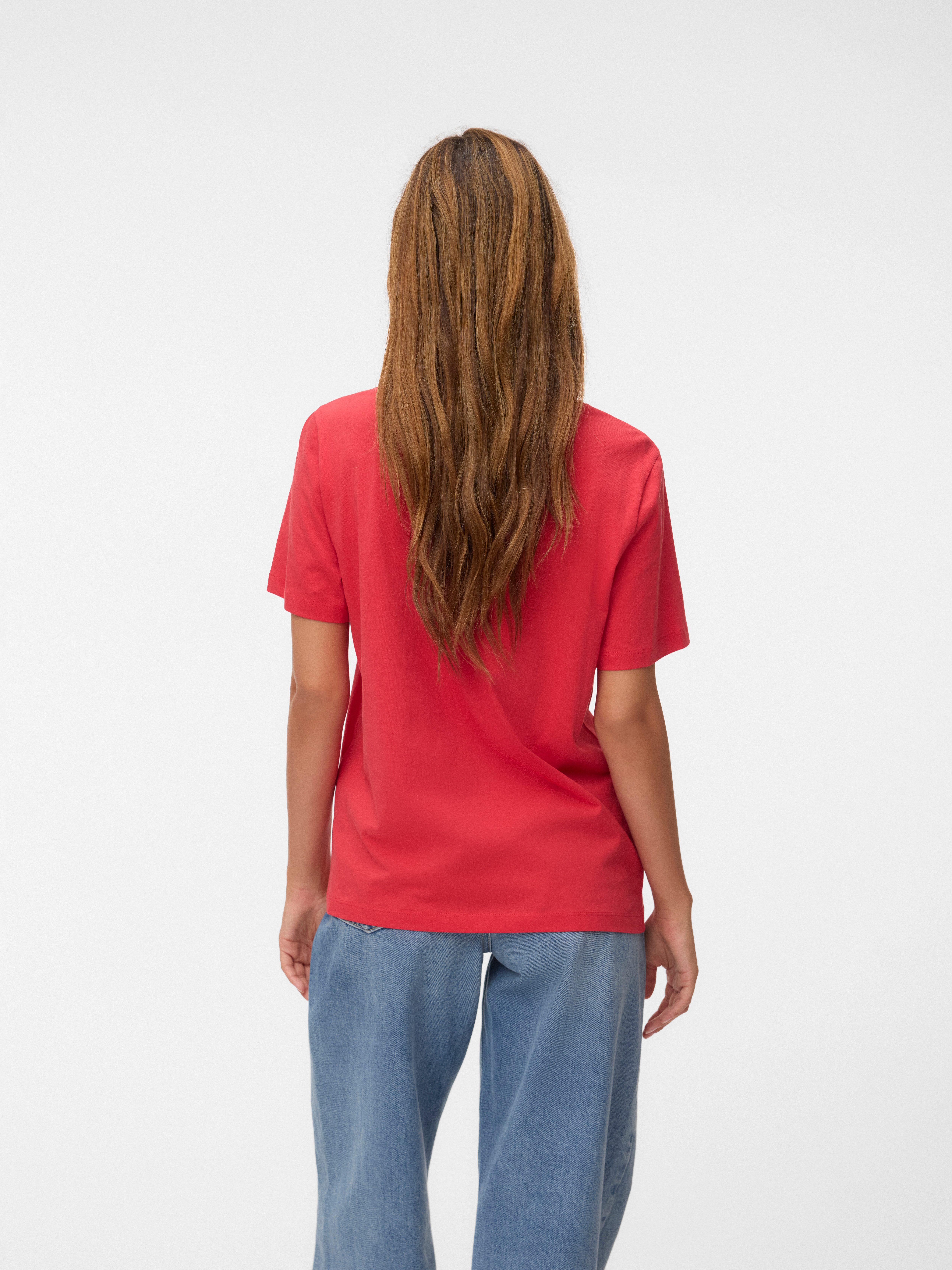 Vero Moda Kurzarmshirt VMHEIDI PAULINA SS TOP BOX JRS Baumwolle, regular fit