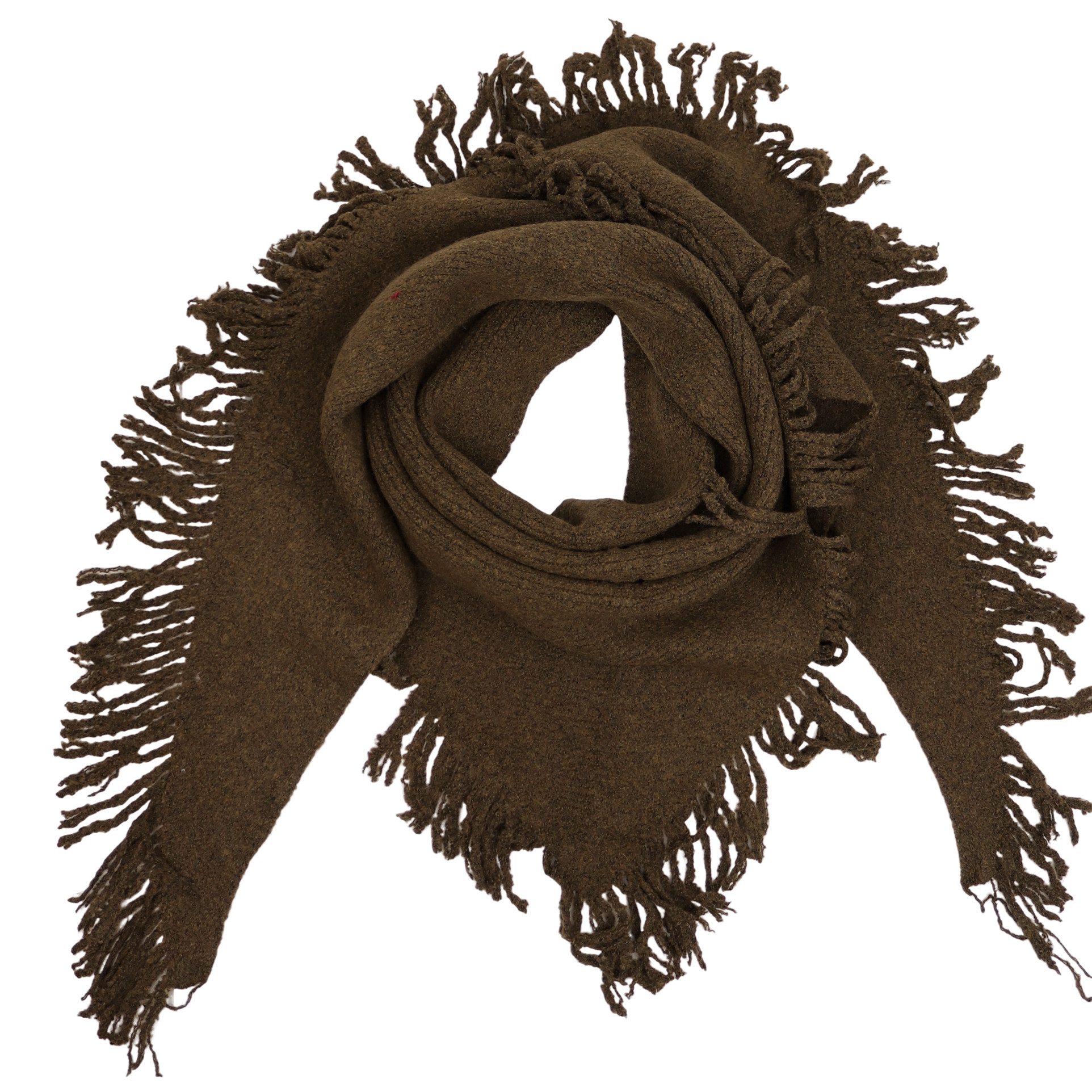 MIRROSI Strickponcho Damen Poncho Cape Dreieckstuch 2 in 1 mit Fransen