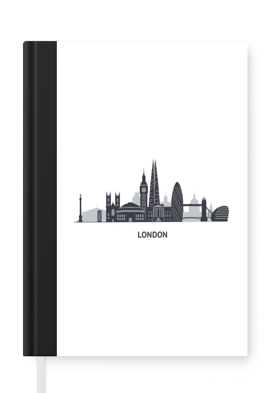 MuchoWow Notizbuch London - England - Skyline, Journal, Merkzettel, Tagebuch, Notizheft, A5, 98 Seiten, Haushaltsbuch