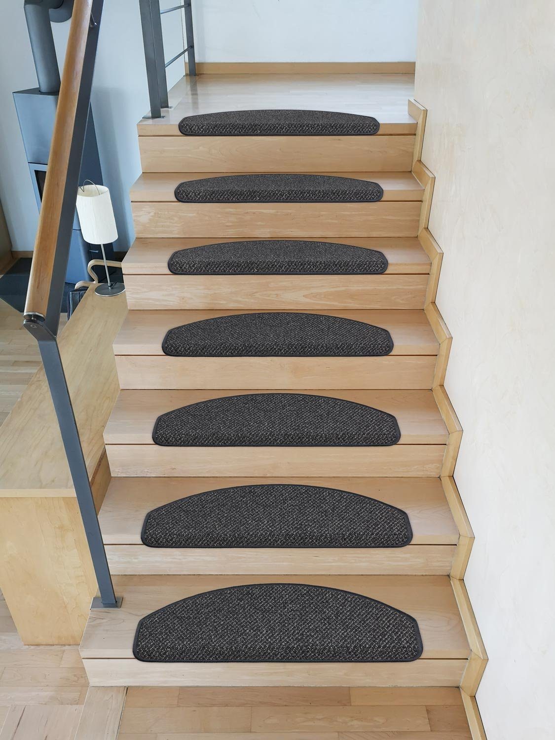 Metzker® Stufenmatte Stufenmatten DAS TEPPICHWERK Lord Halbrund in SparSets, halbrund, Höhe: 8 mm, gekettelt – Bild 2 von 5