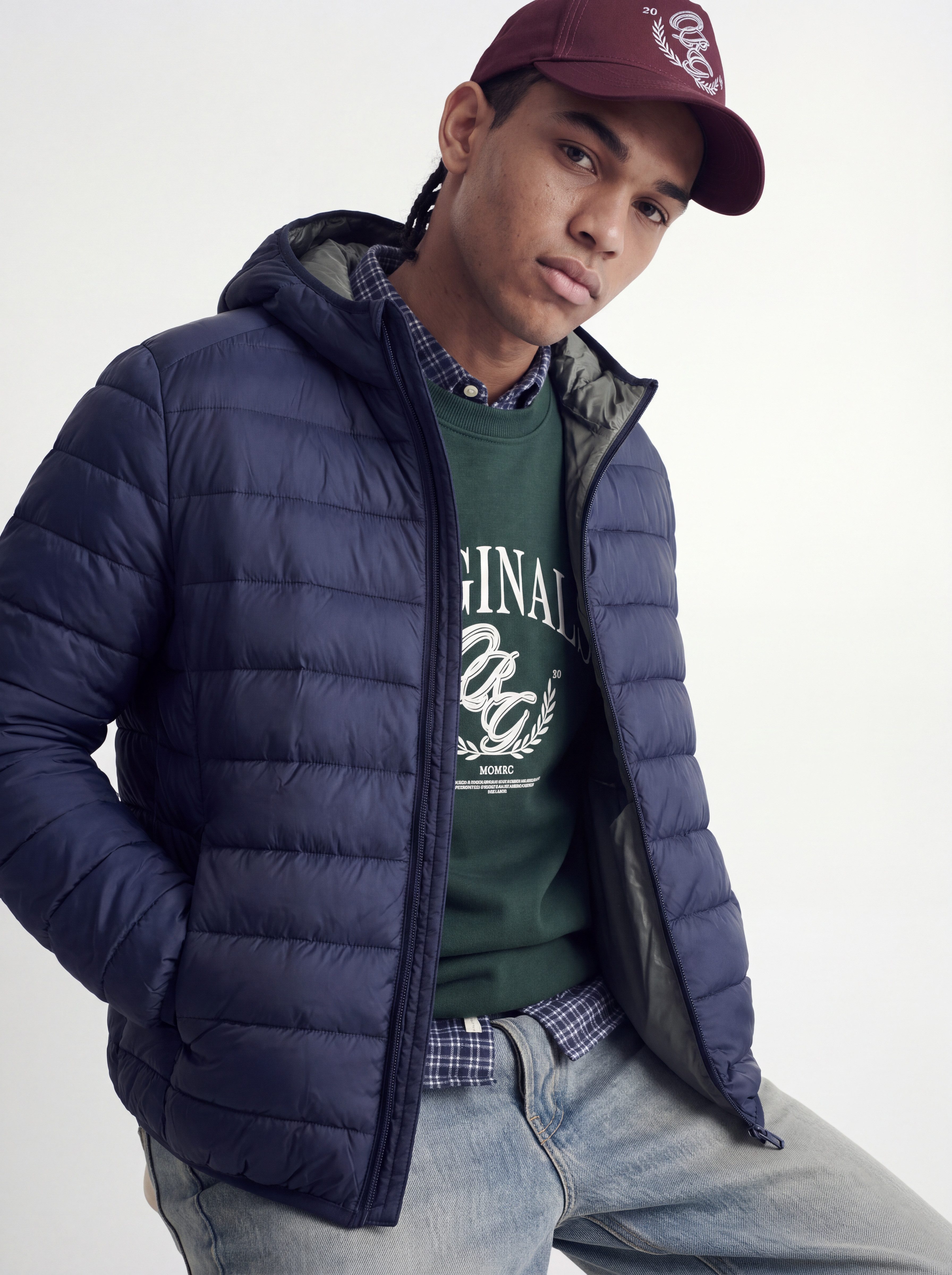 Jack & Jones Steppjacke JJEBERG LIGHT DOWN PUFFER HOOD NOOS Kunstfaser, normal geschnitten – Bild 2 von 5