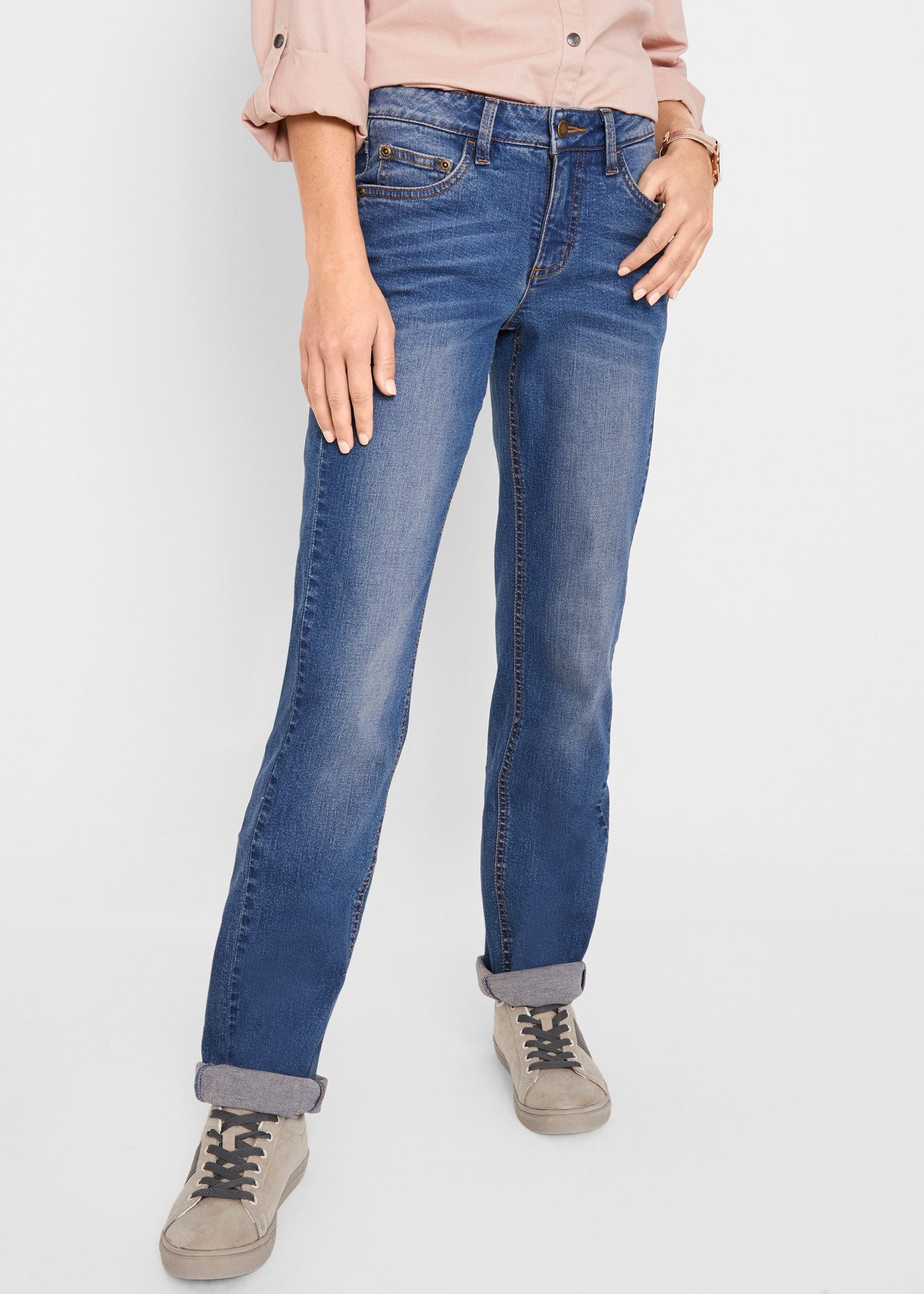 bonprix Straight-Jeans im Five-Pocket Style und leichter used Optik günstig online kaufen