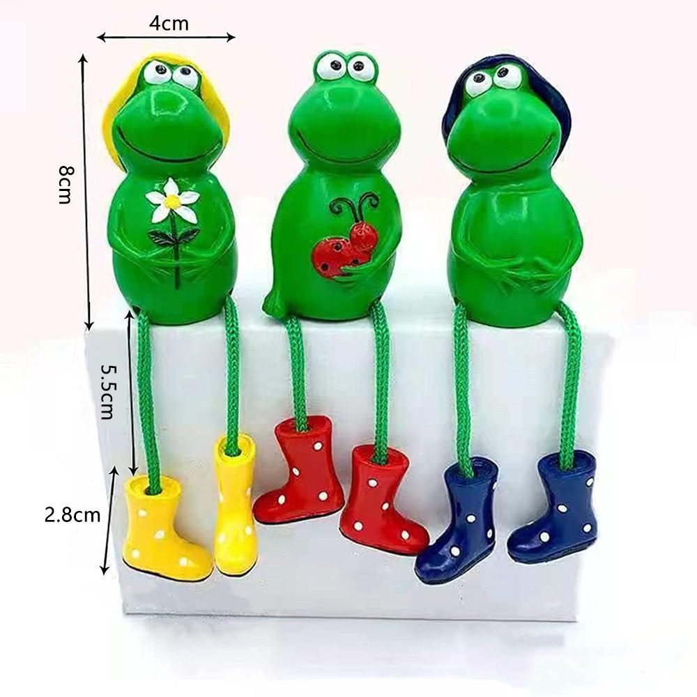 TUWENA Gartenfigur 3 Stück Frosch Tiere Garten Statuen Deko, Deko Garten Frosch Figuren