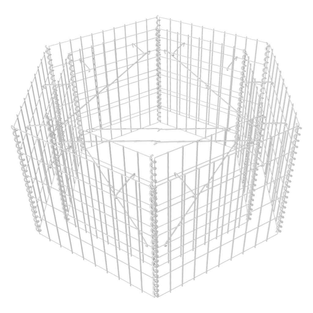 vidaXL Hochbeet Sechseckiges Gabionen-Hochbeet 100×90×50 cm (1 St)