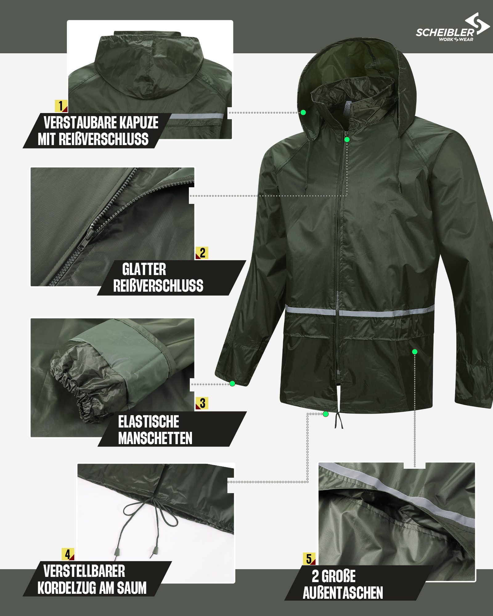 SCHEIBLER WORKWEAR Regenjacke Basic wasserdicht und günstig online kaufen