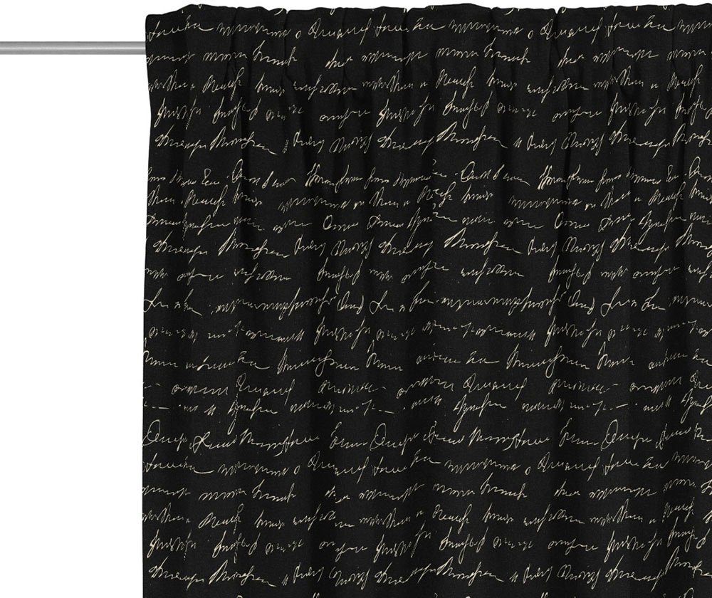Vorhang Scribble, (1 aus blickdicht, nachhaltig Multifunktionsband Jacquard, Bio-Baumwolle weiß/schwarz St), Adam