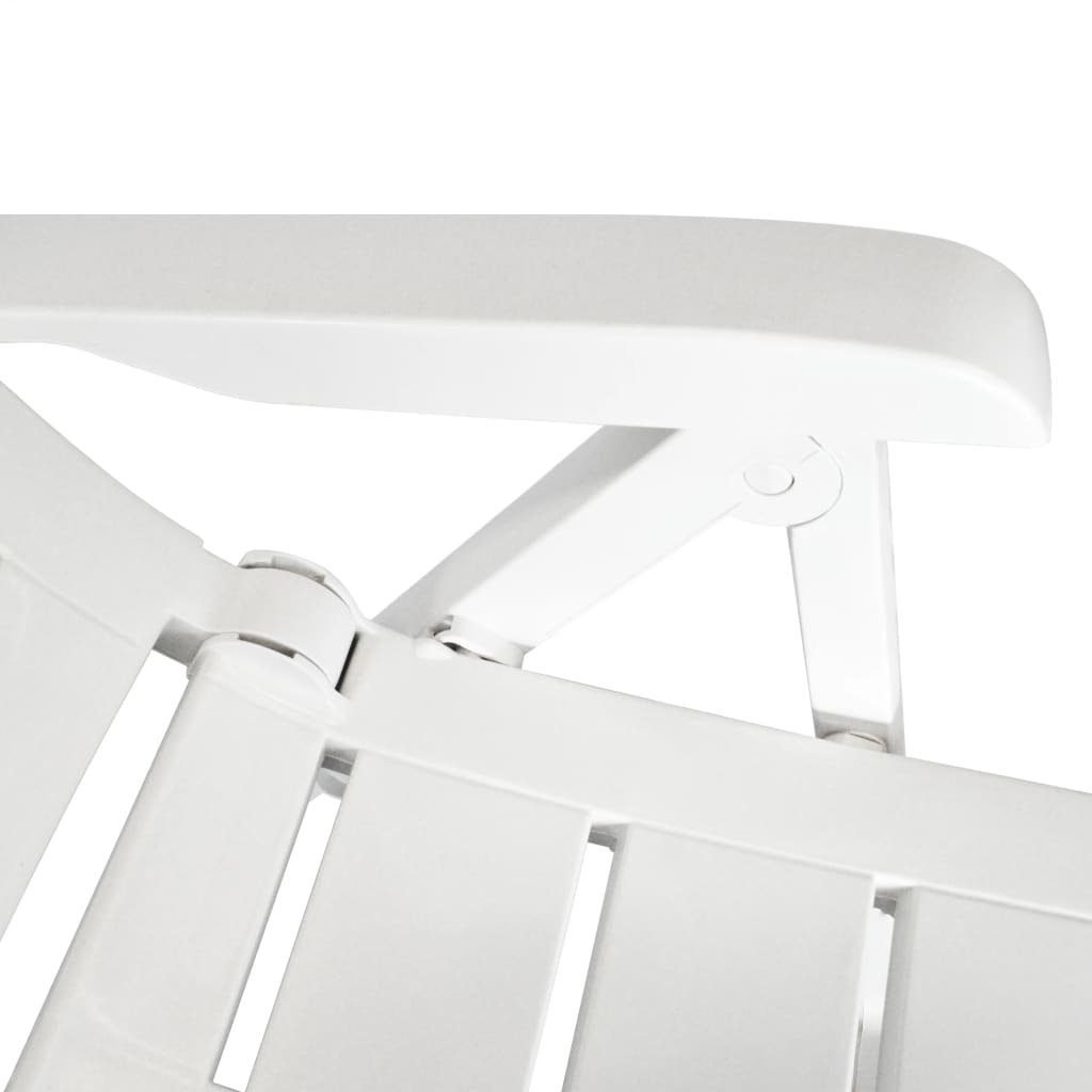 vidaXL Gartenstuhl Kunststoff | Stk. 2 Weiß St) Gartenstühle (2 Weiß Verstellbare Weiß