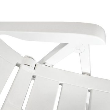 vidaXL Gartenstuhl Verstellbare Gartenstühle 2 Stk. Kunststoff Weiß (2 St)