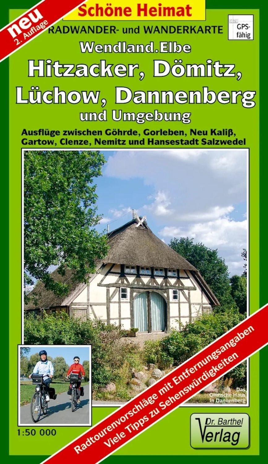 Radwander- und Wanderkarte Wendland.Elbe, Hitzacker, Dömitz, Lüchow, D / Verlag Barthel