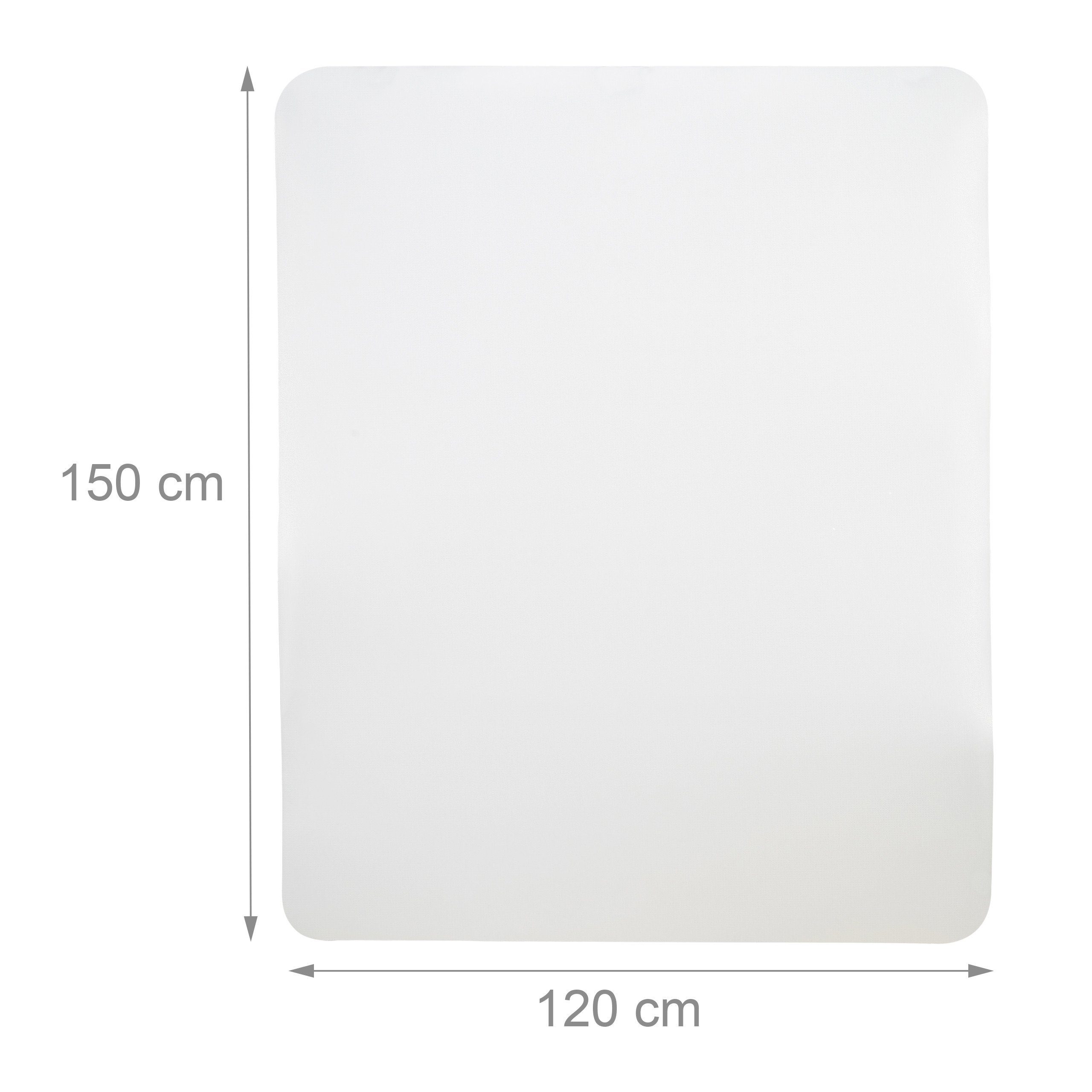 relaxdays Bodenschutzmatte Eckige Bürostuhlunterlage in 3 Größen, 150 x 120 cm