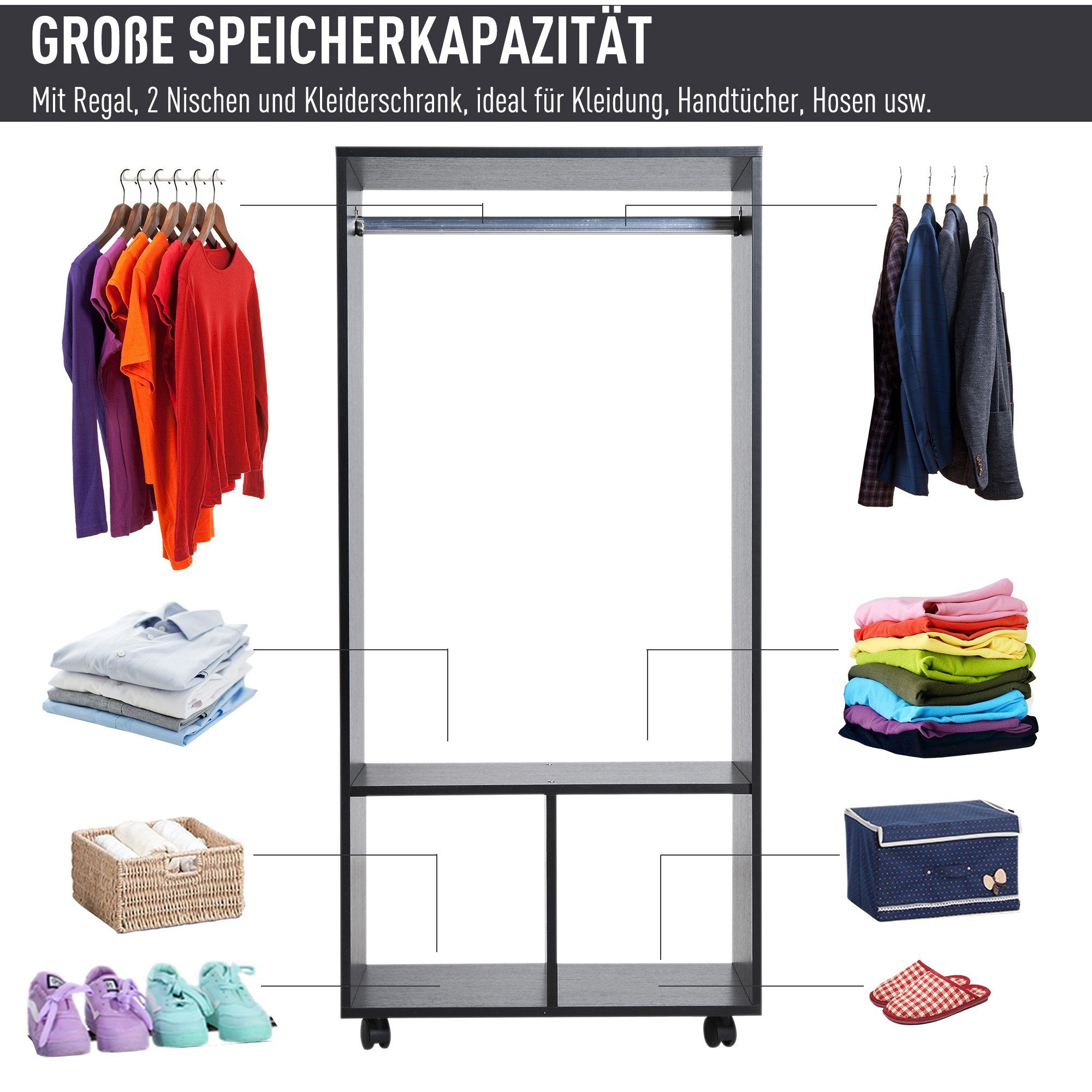 Garderobenschrank Kleiderschrank HOMCOM