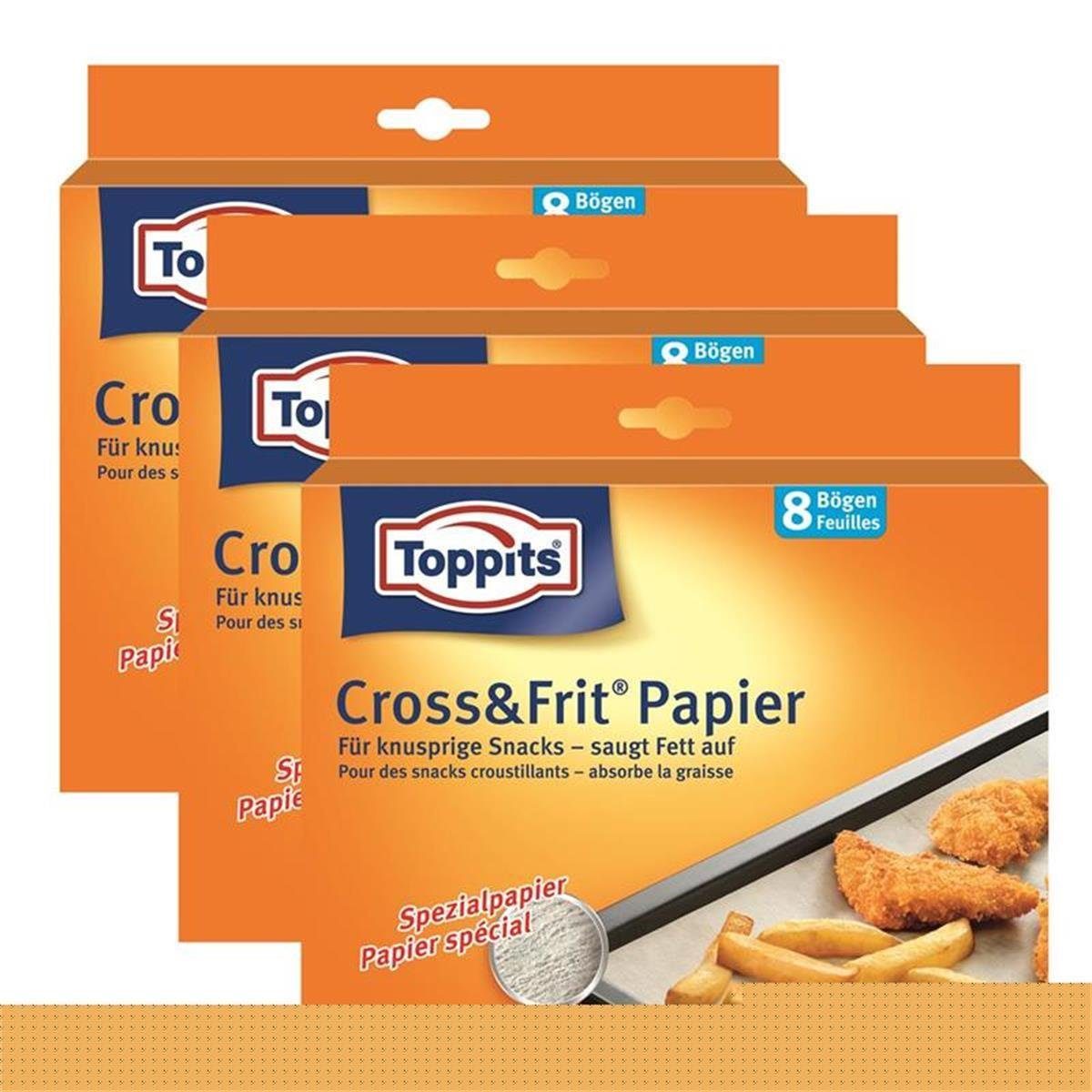 Toppits Küchenorganizer-Set Toppits® Cross & Frit Papier Back-Spezialpapier Snackpapier 8 Bögen