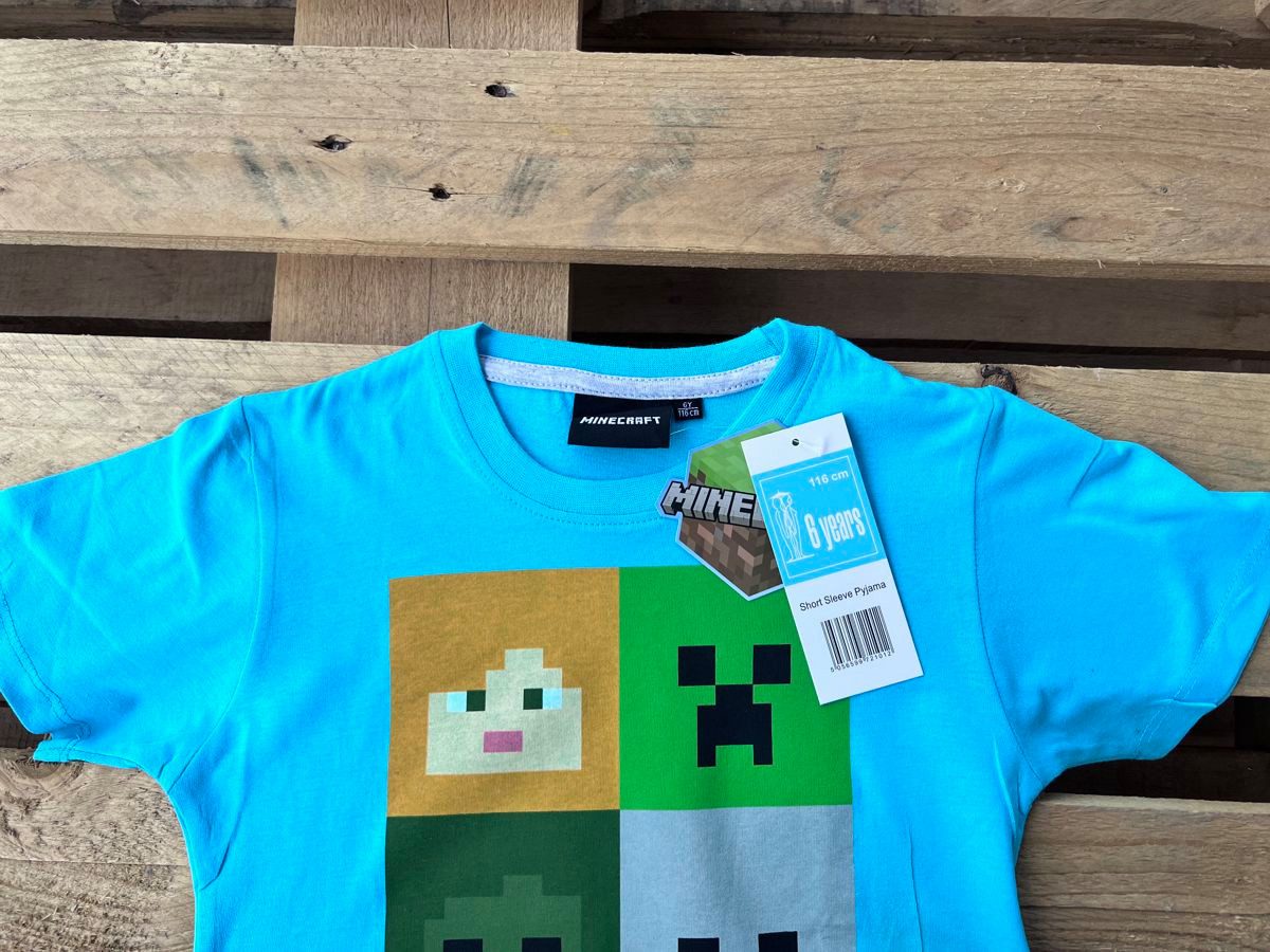 Minecraft Schlafanzug Minecraft Kinder Sommerpyjama Jungen + Mädchen Shorty