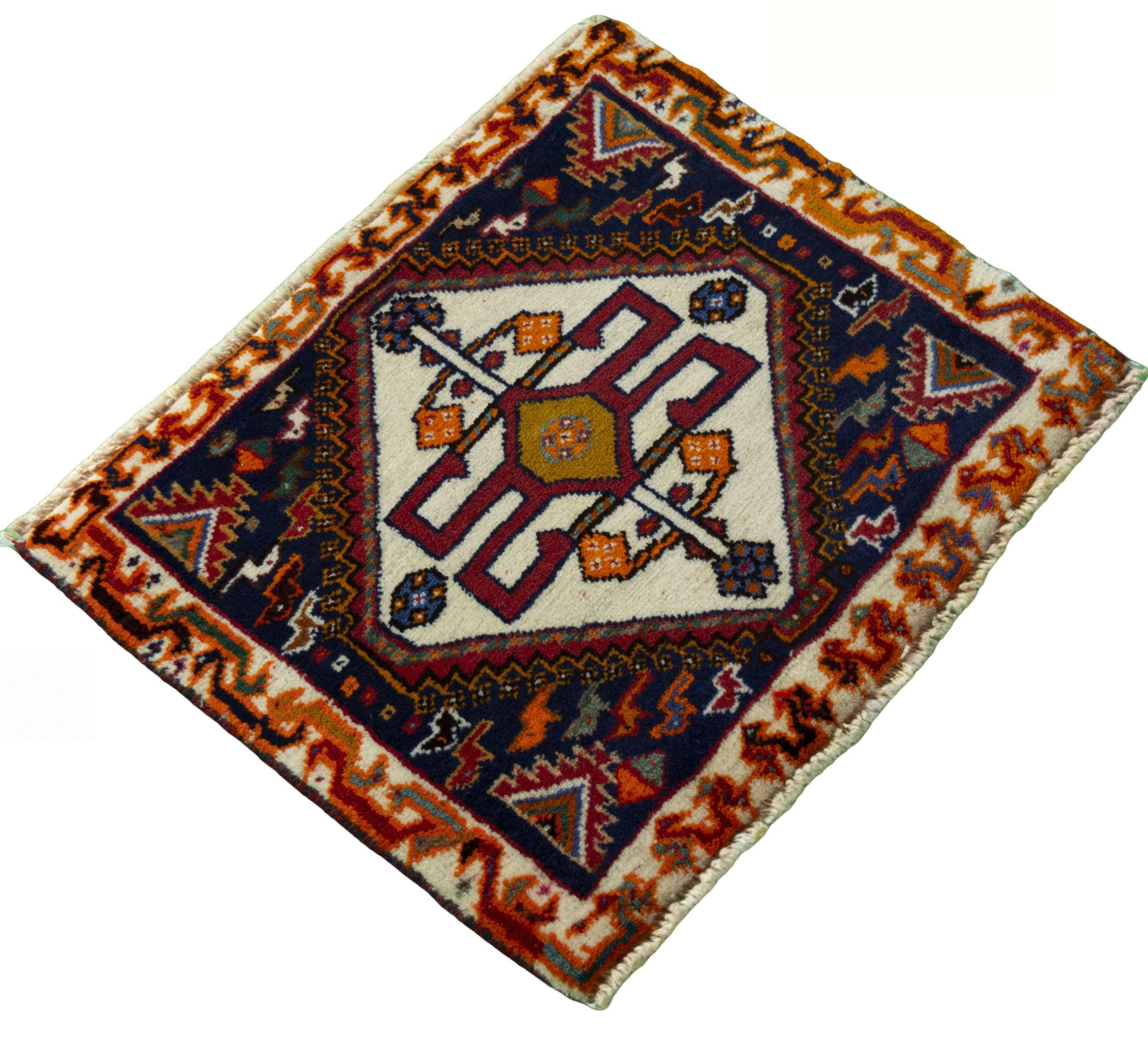 Nain Trading Orientteppich Shiraz 52x45 Handgeknüpfter Orientteppich / Perserteppich, rechteckig, Höhe: 10 mm