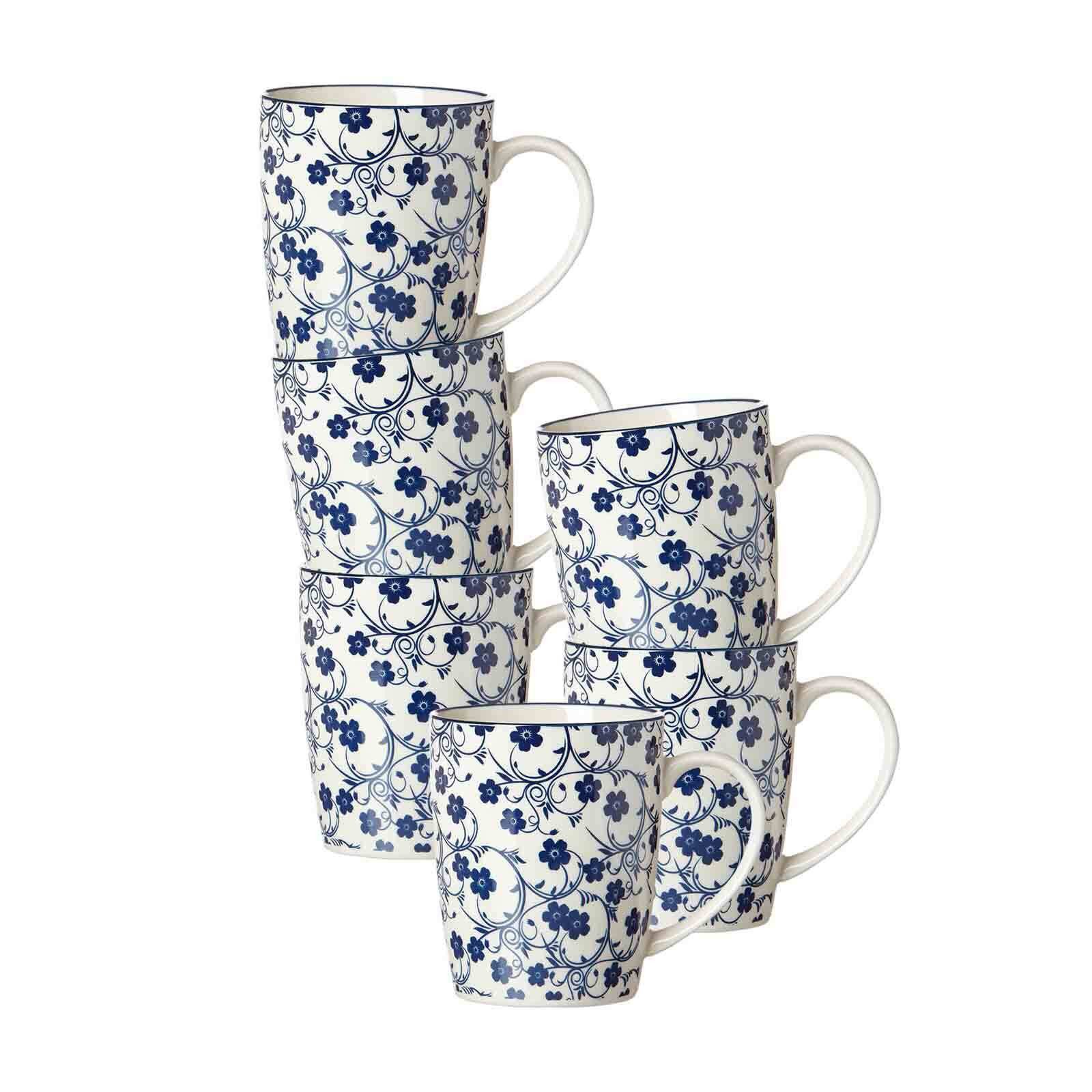 Ritzenhoff & Breker Becher Royal Sakura Henkelbecher 350 ml 6er Set, 6-tlg., Porzellan