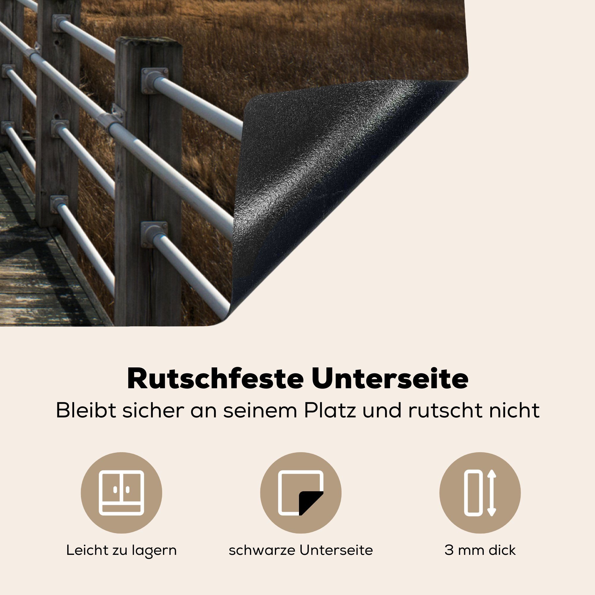 Herdblende-/Abdeckplatte Ceranfeldabdeckung, MuchoWow in Vinyl, Anlegestelle küche tlg), cm, Connecticut, (1 Arbeitsplatte 83x51 für