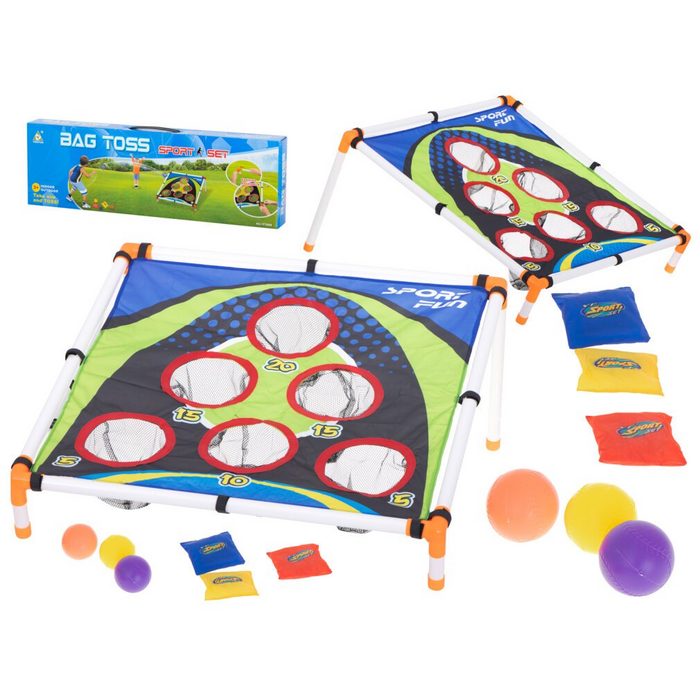 Ikonka Spielzeug-Gartenset Zielwerfen mit Taschen Darts Geschicklichkeitsspiel