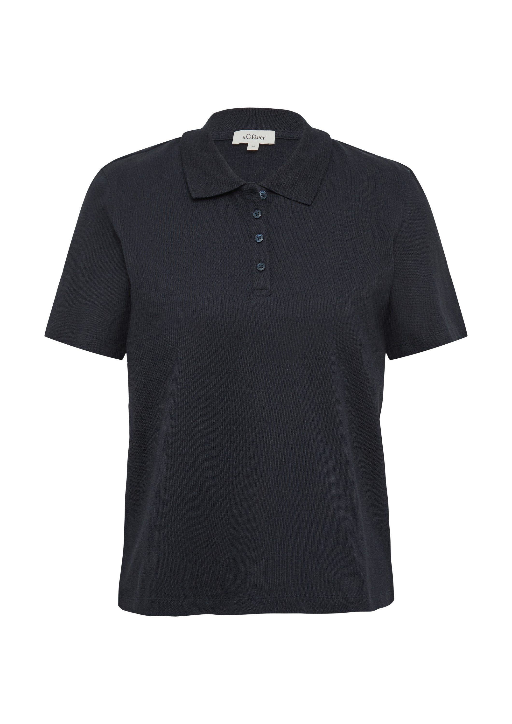 s.Oliver Kurzarmshirt Polo-Shirt Piqué-Poloshirt aus Baumwollmix günstig online kaufen