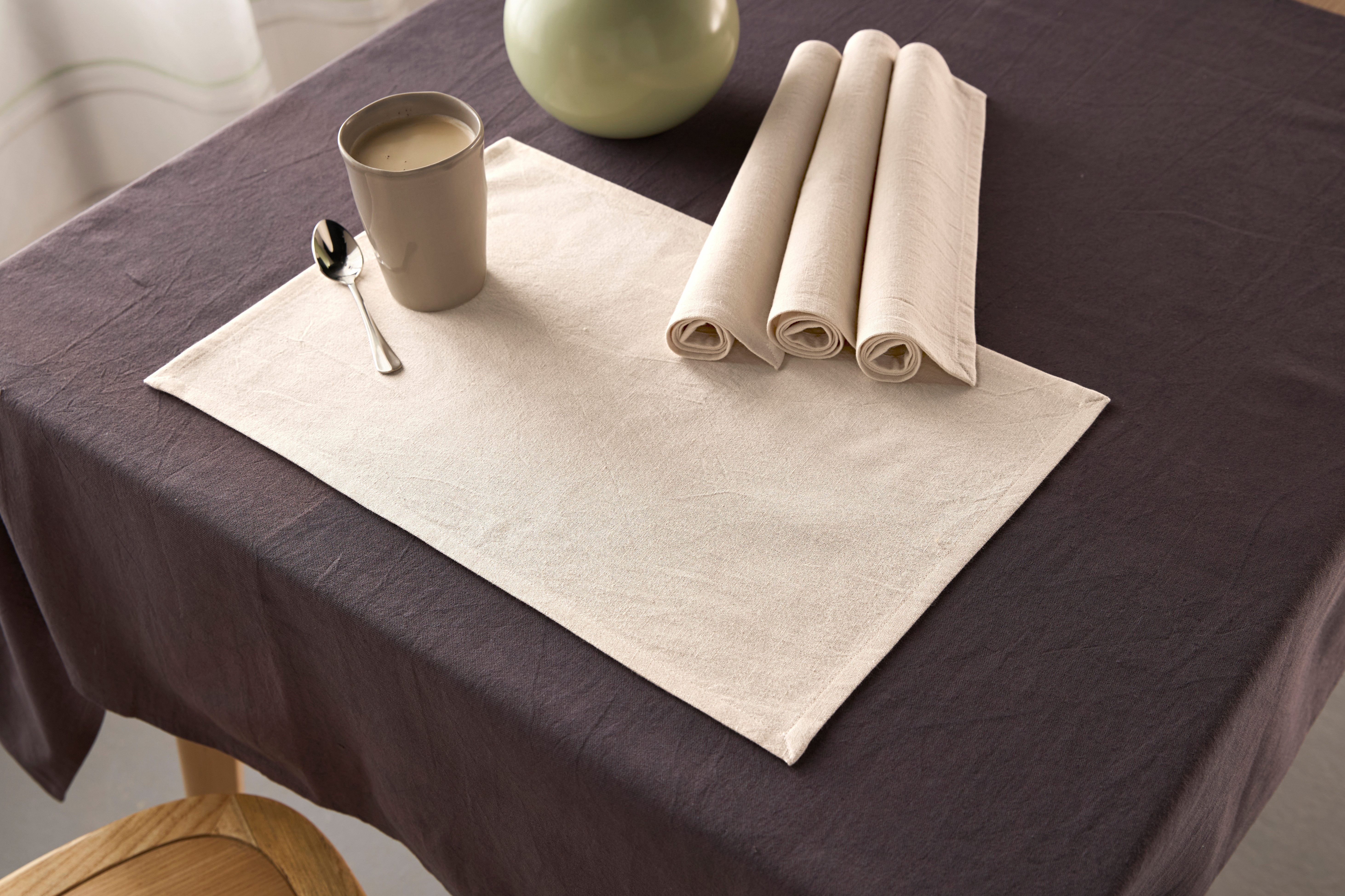 LeGer Home by Lena Gercke Platzset Liaa, (4-St), Baumwollqualität mit Leinenanteil, schöne Haptik, Deko, Maße 30x40 cm