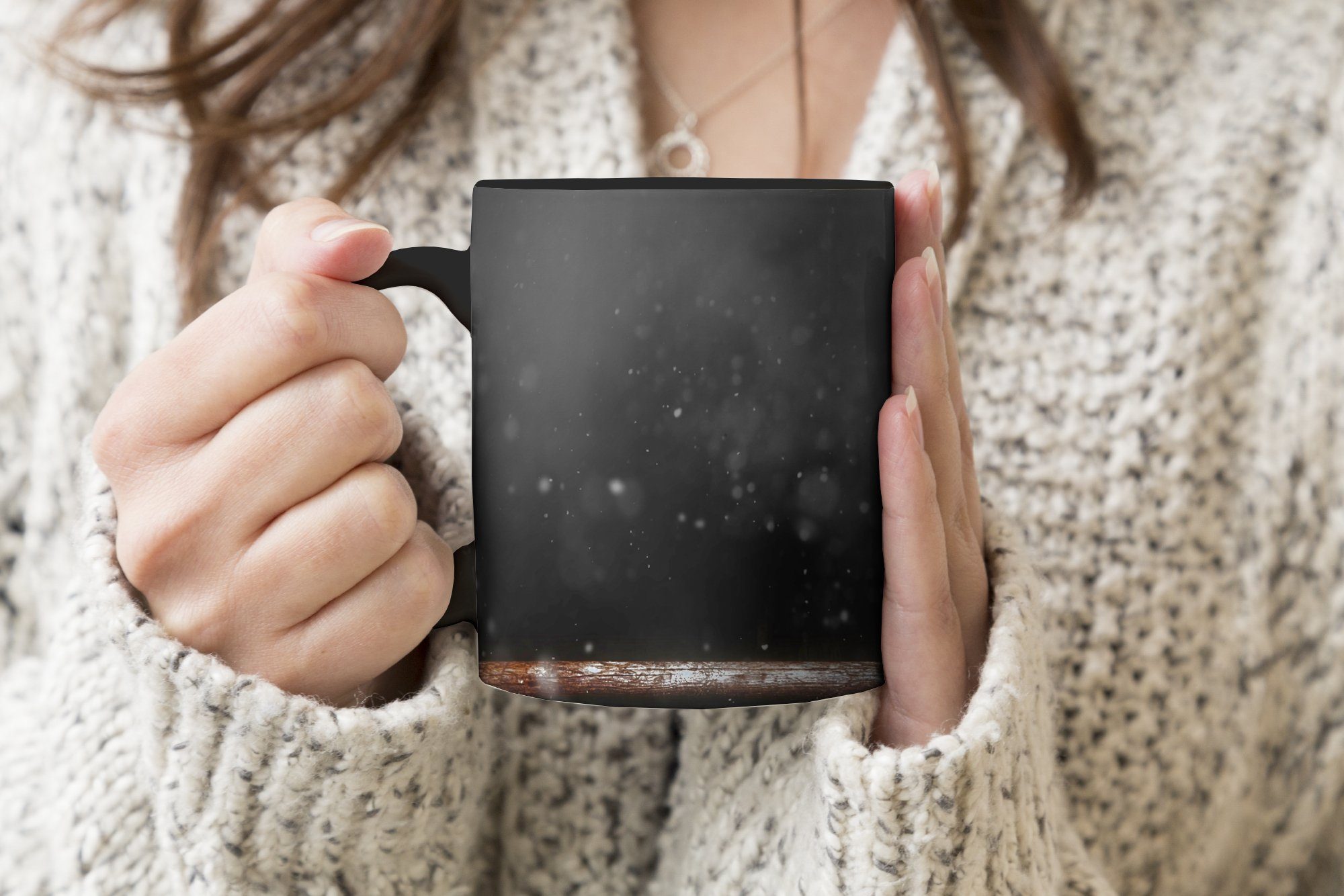 MuchoWow Geschenk Schnee Tasse Kaffeetassen, Farbwechsel, Teetasse, Zaubertasse, Keramik, Löwe - - Porträt,