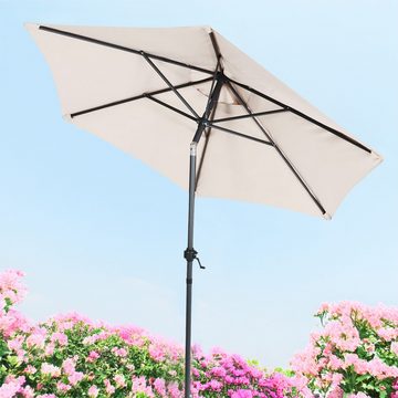 Spetebo Sonnenschirm Sonnenschirm 200 cm mit Knickgelenk - weiß, LxB: 225,00x200,00 cm, Sonnenschutz Schirm mit Knickgelenk